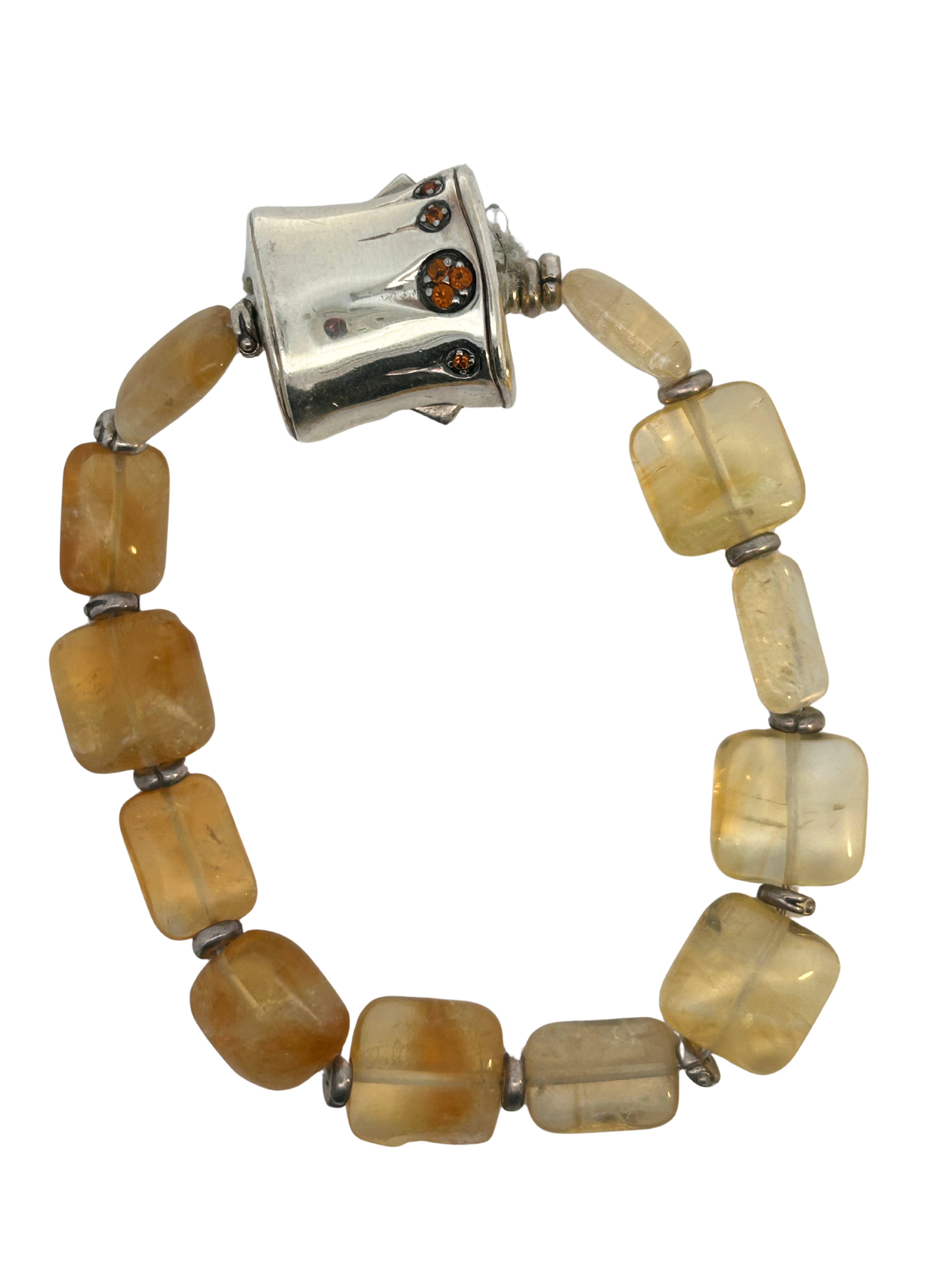 John Hardy Bamboo Collection Citrine & Sterling Silver Bracelet
