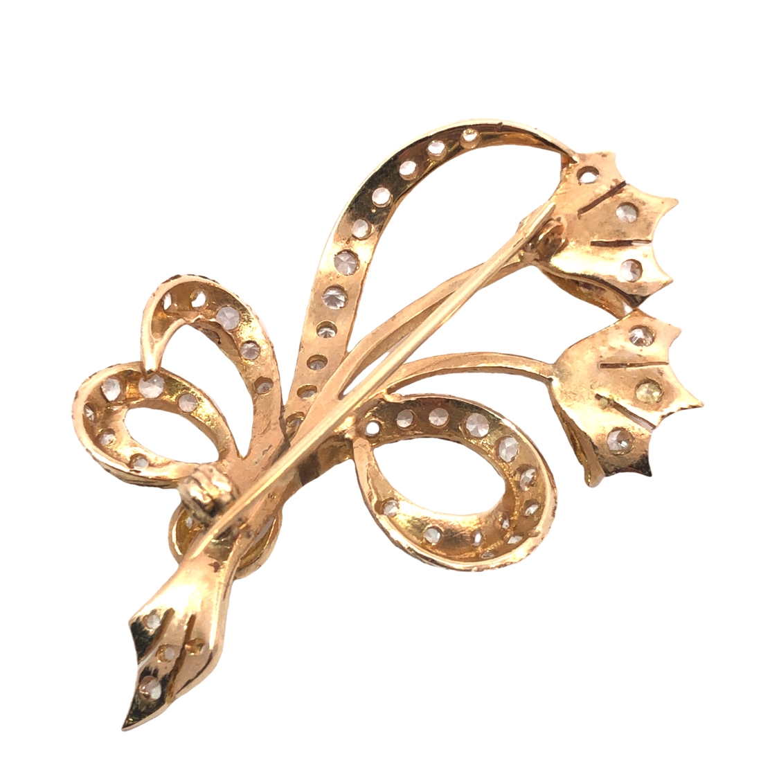 18K Pearl Floral Brooch