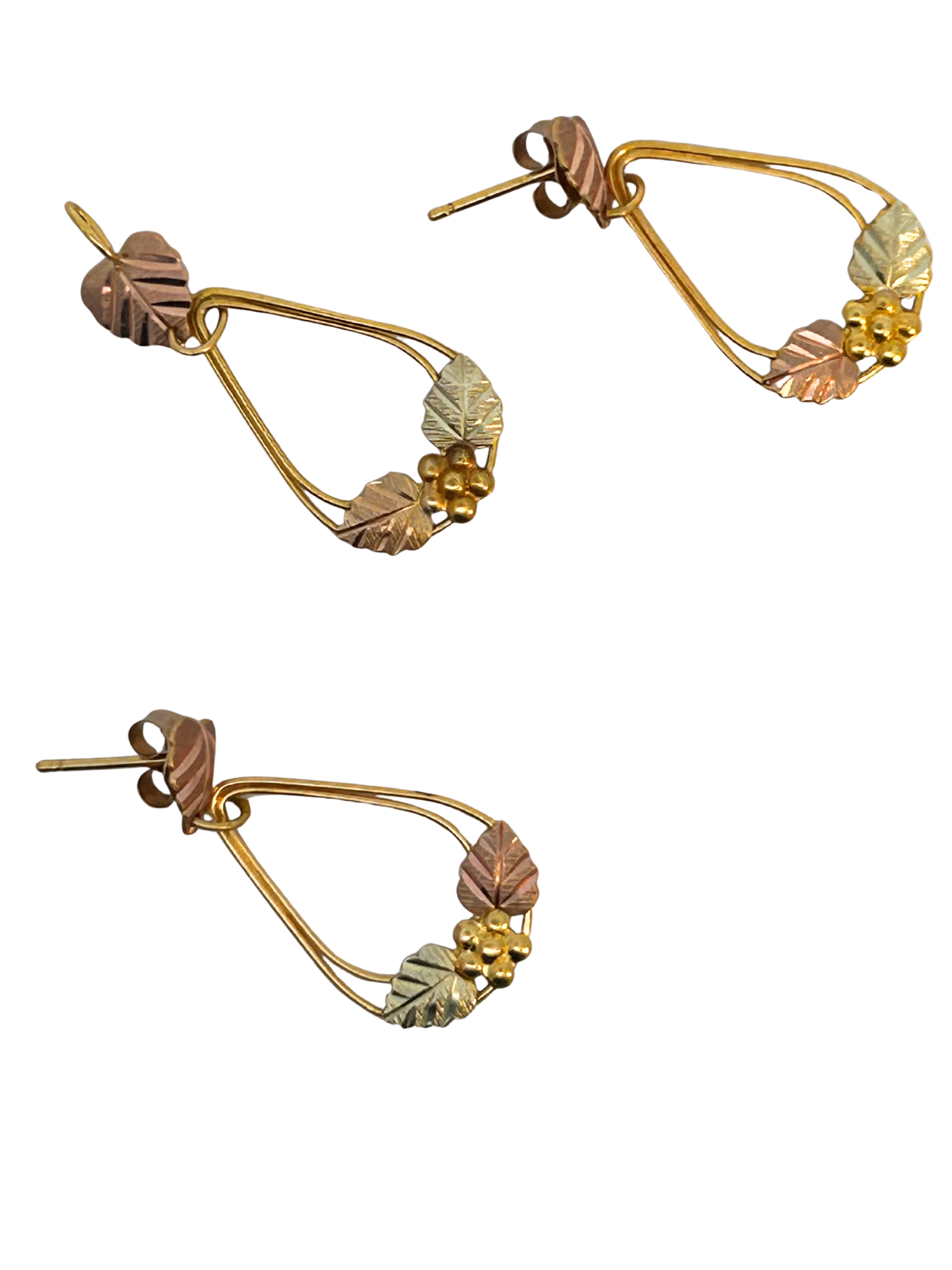 14K Black Hills Gold Pendant & Earrings Set
