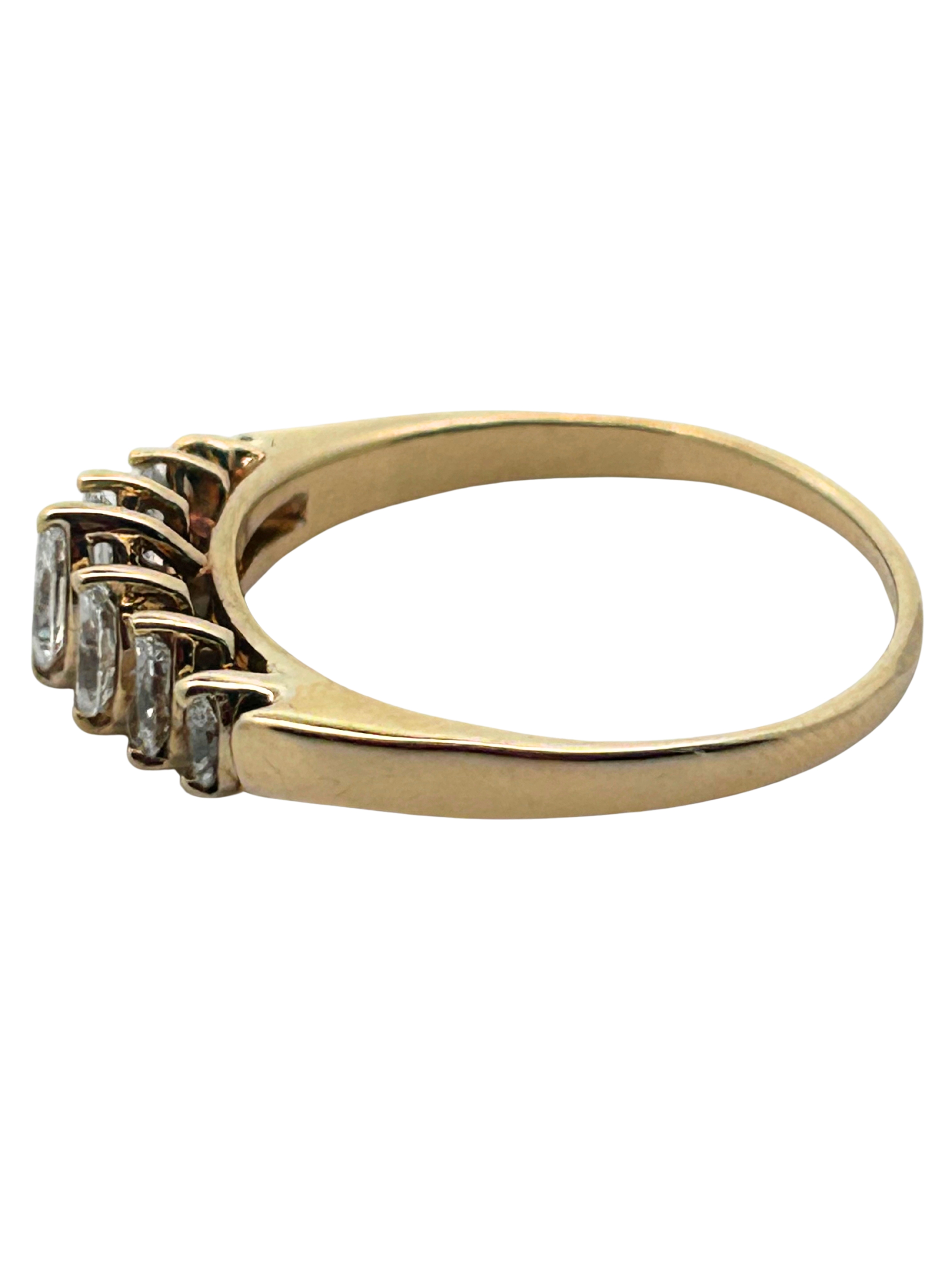 14K Marquise Diamond Step Ring