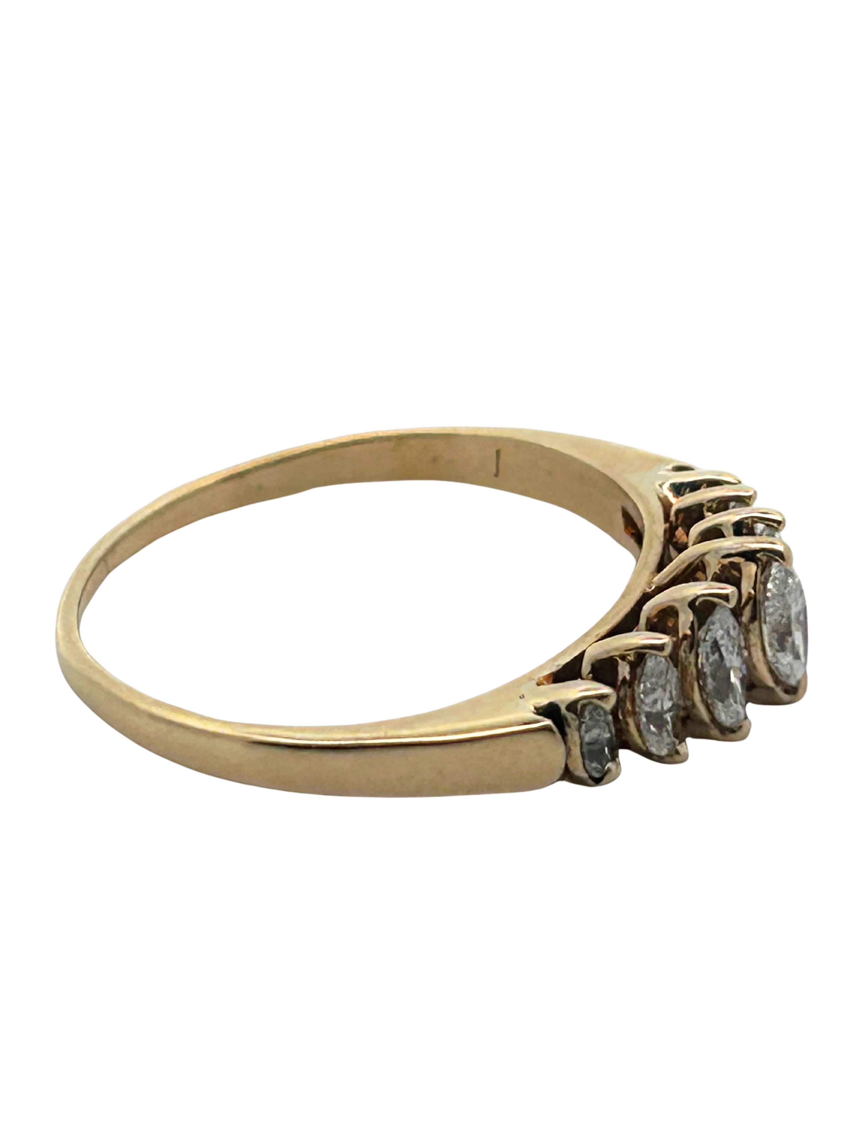 14K Marquise Diamond Step Ring