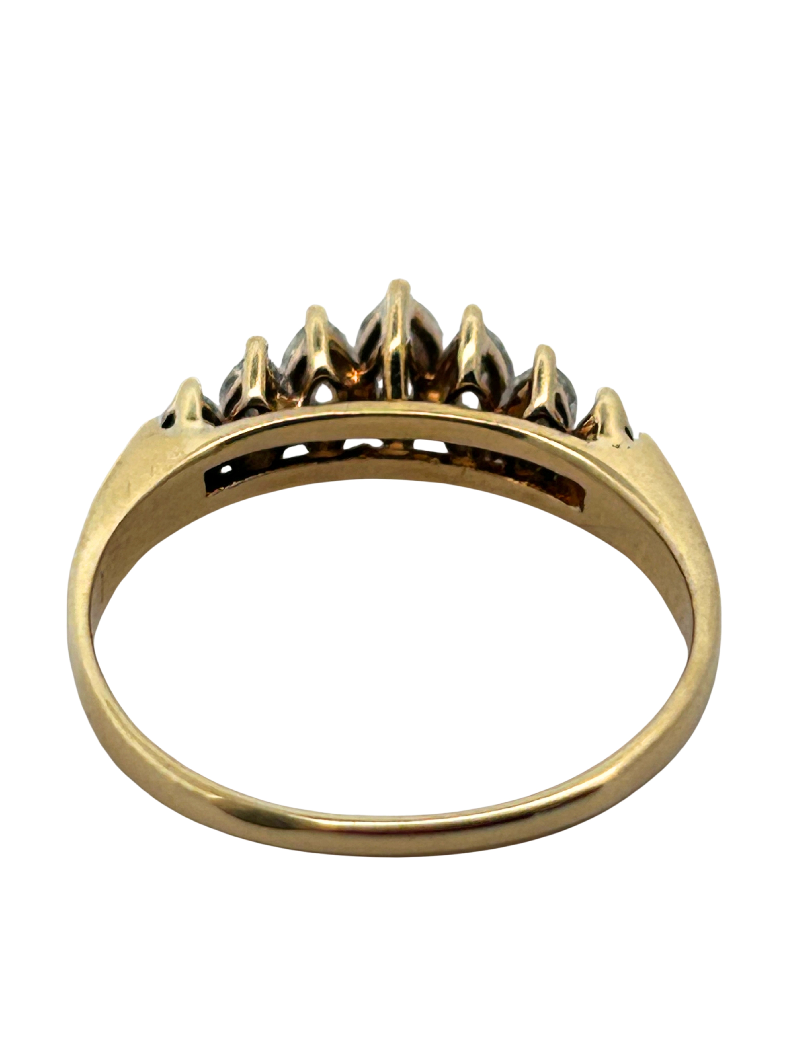 14K Marquise Diamond Step Ring