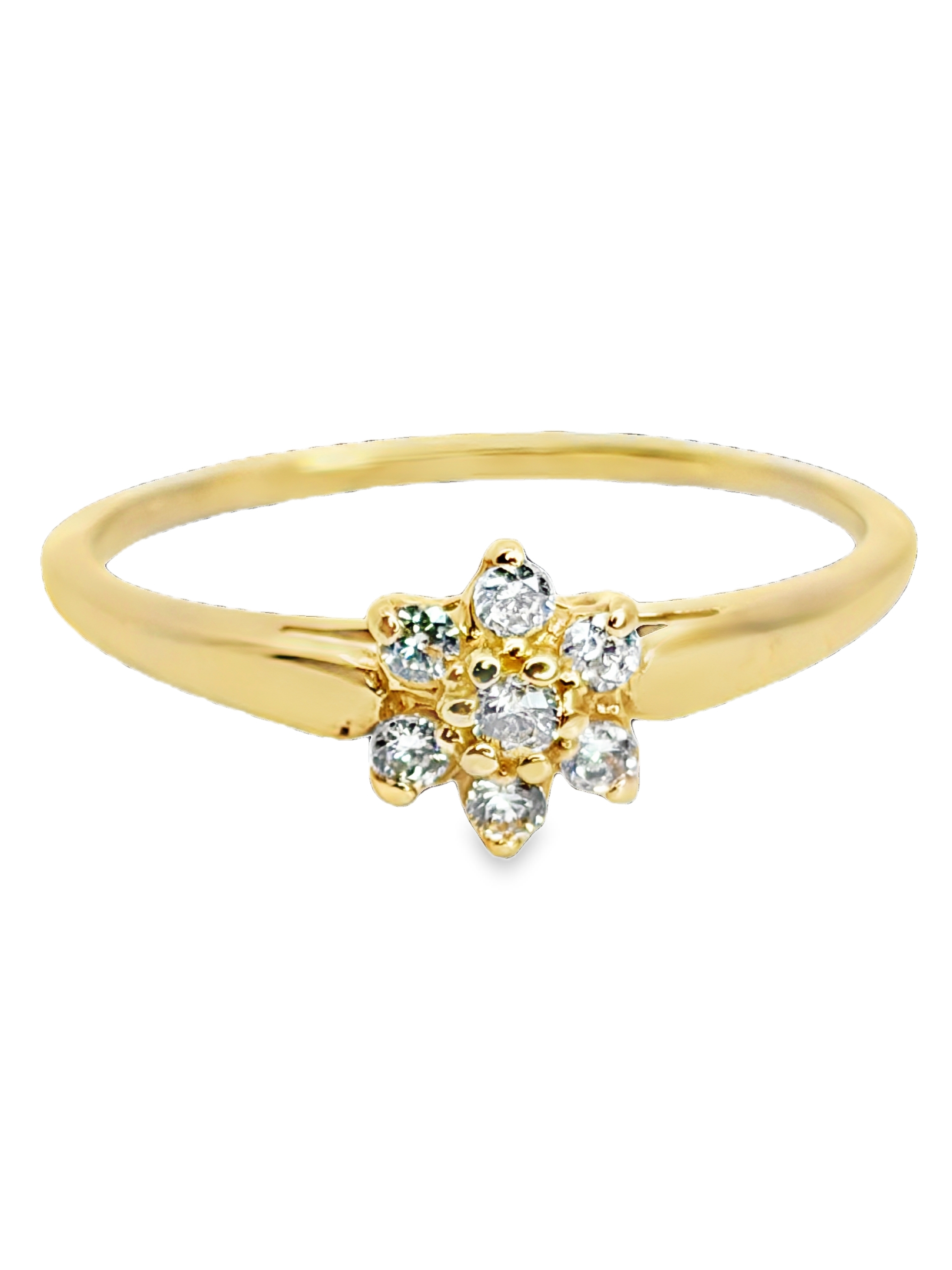 10K Flower CZ Ring