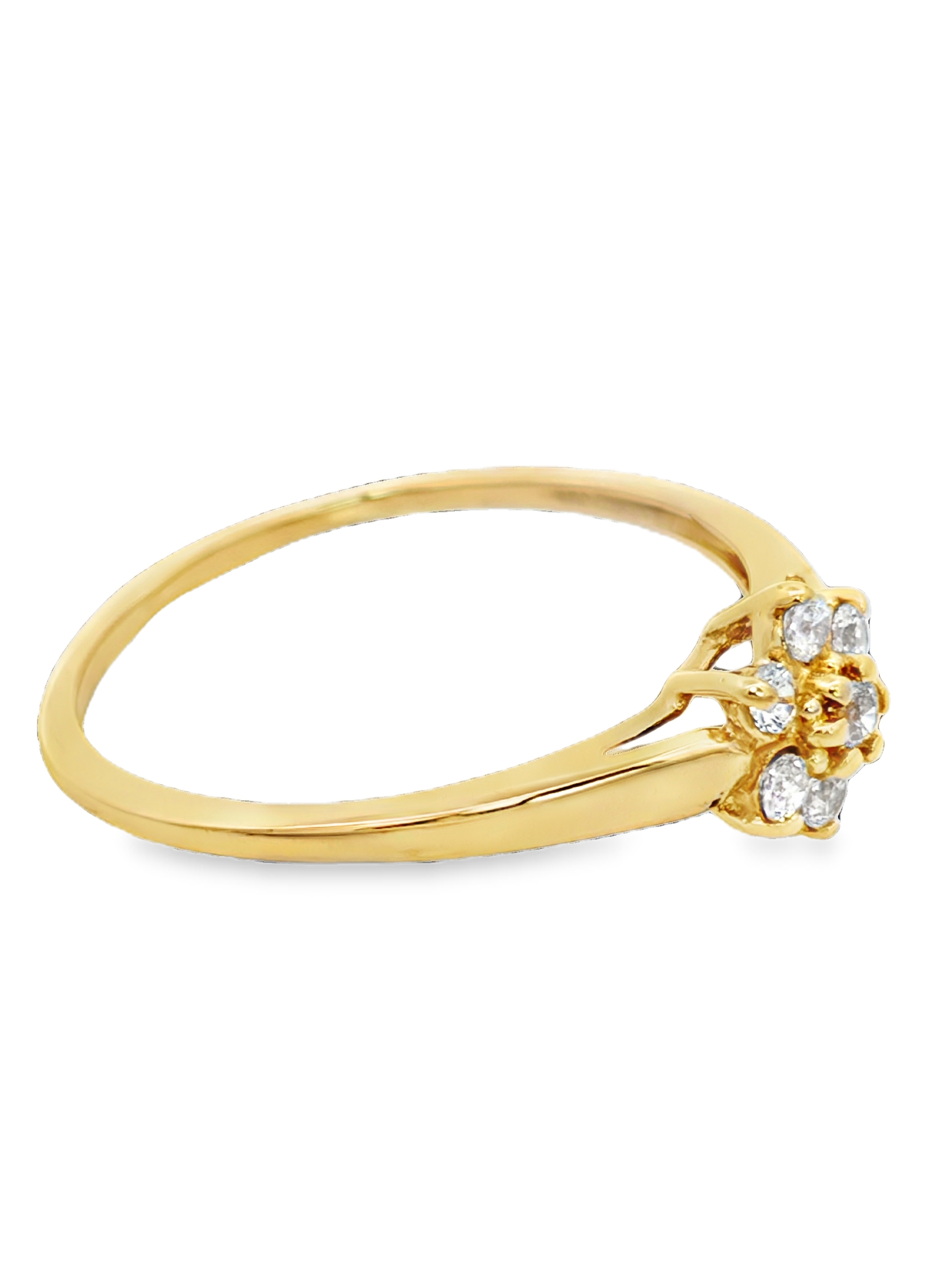 10K Flower CZ Ring