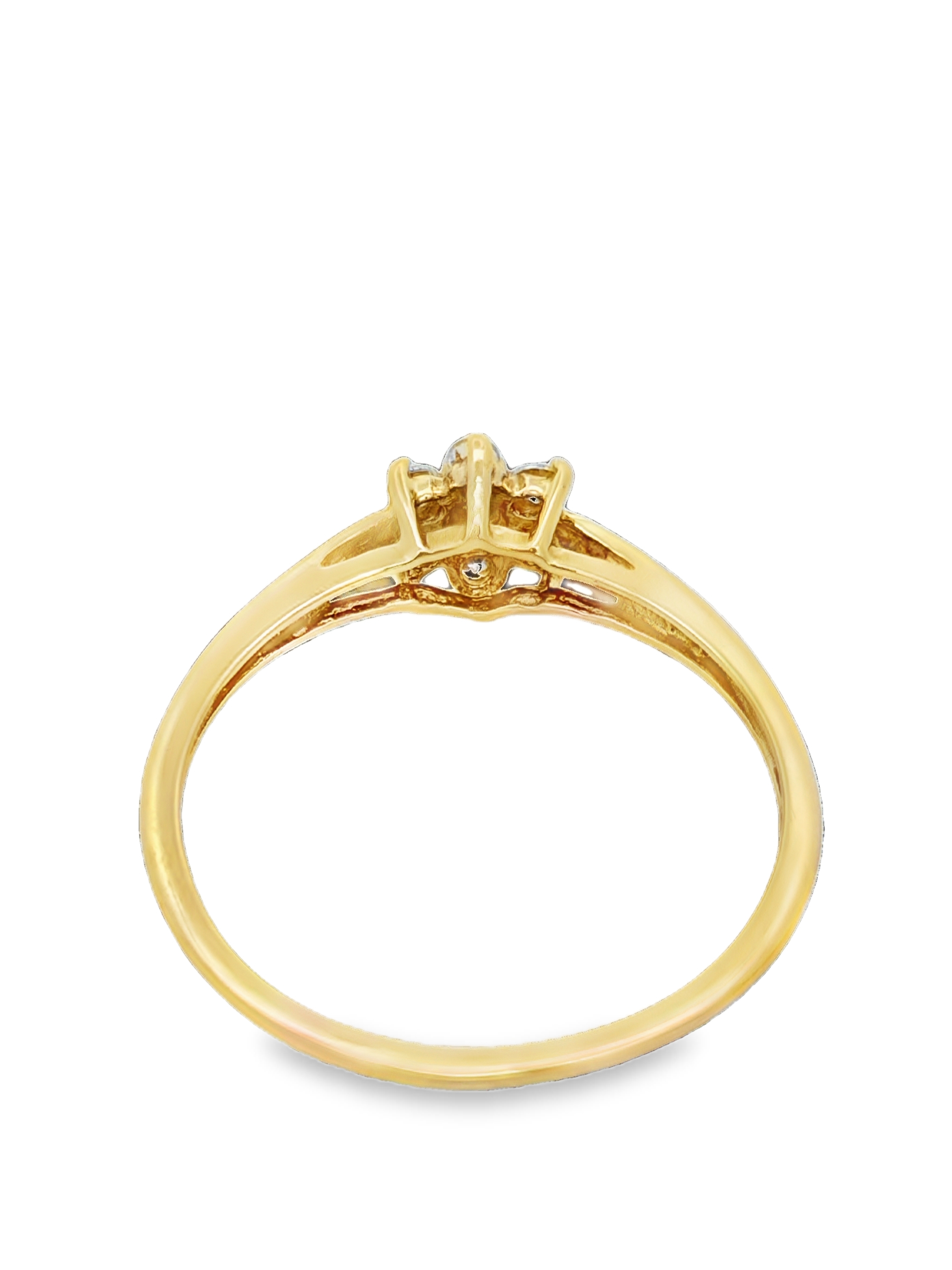 10K Flower CZ Ring