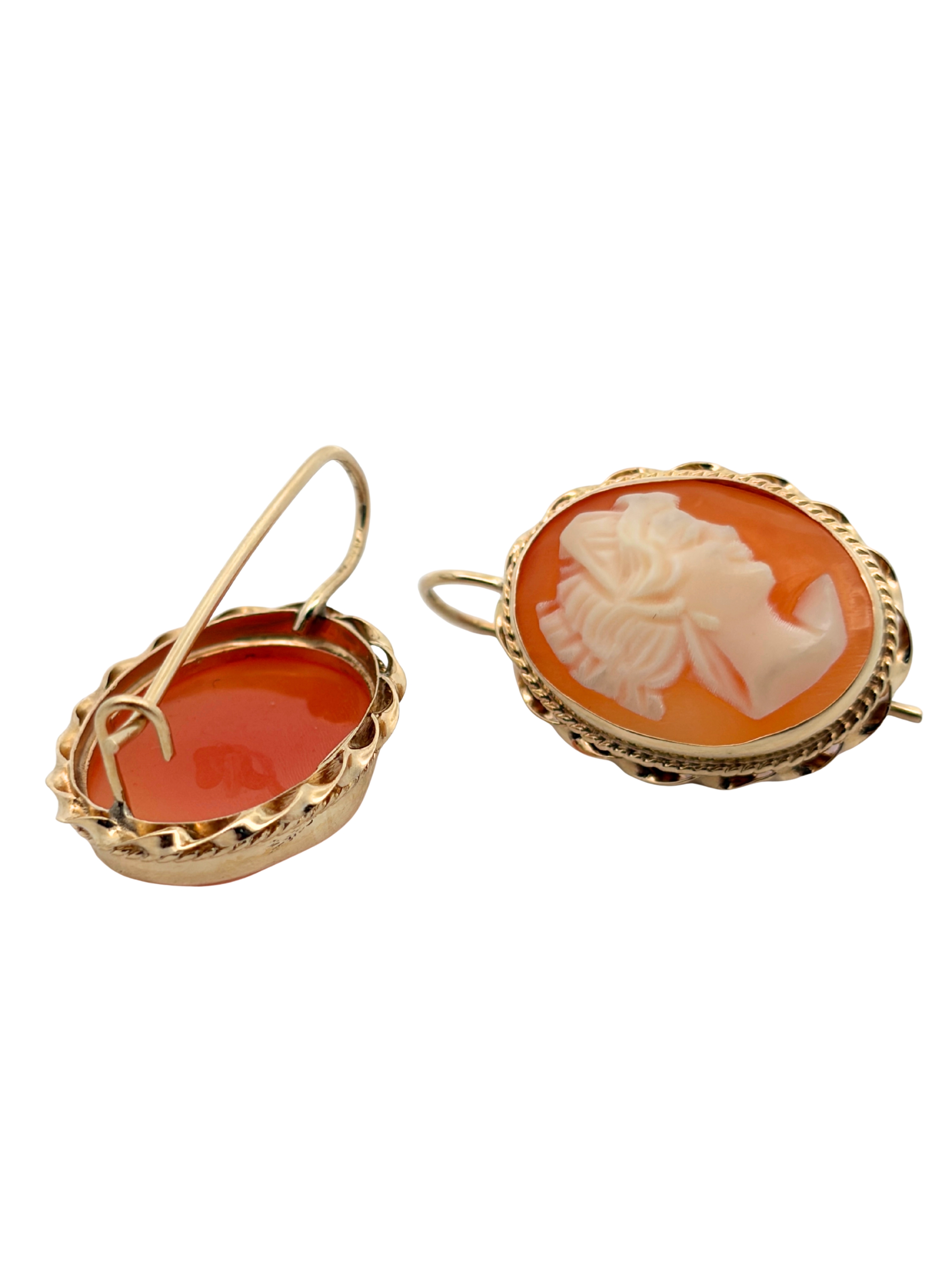 14K Cameo Earrings