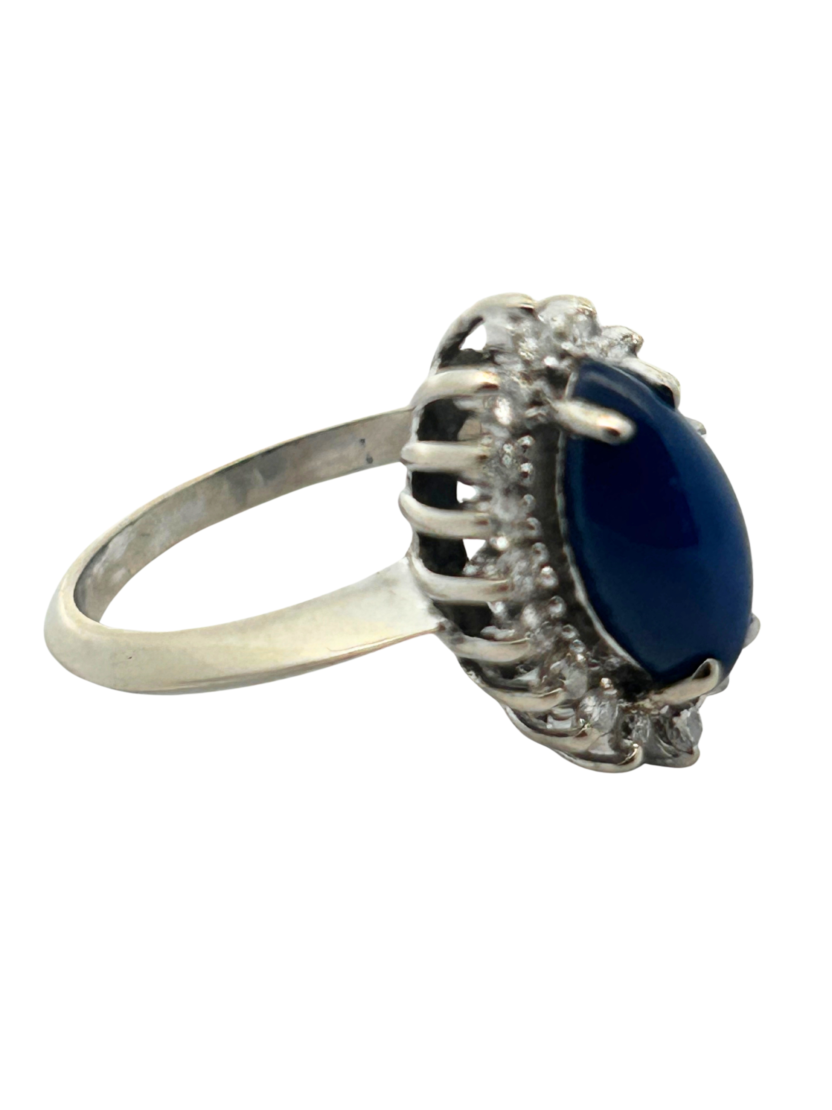 14K Star Sapphire & Diamond Ring