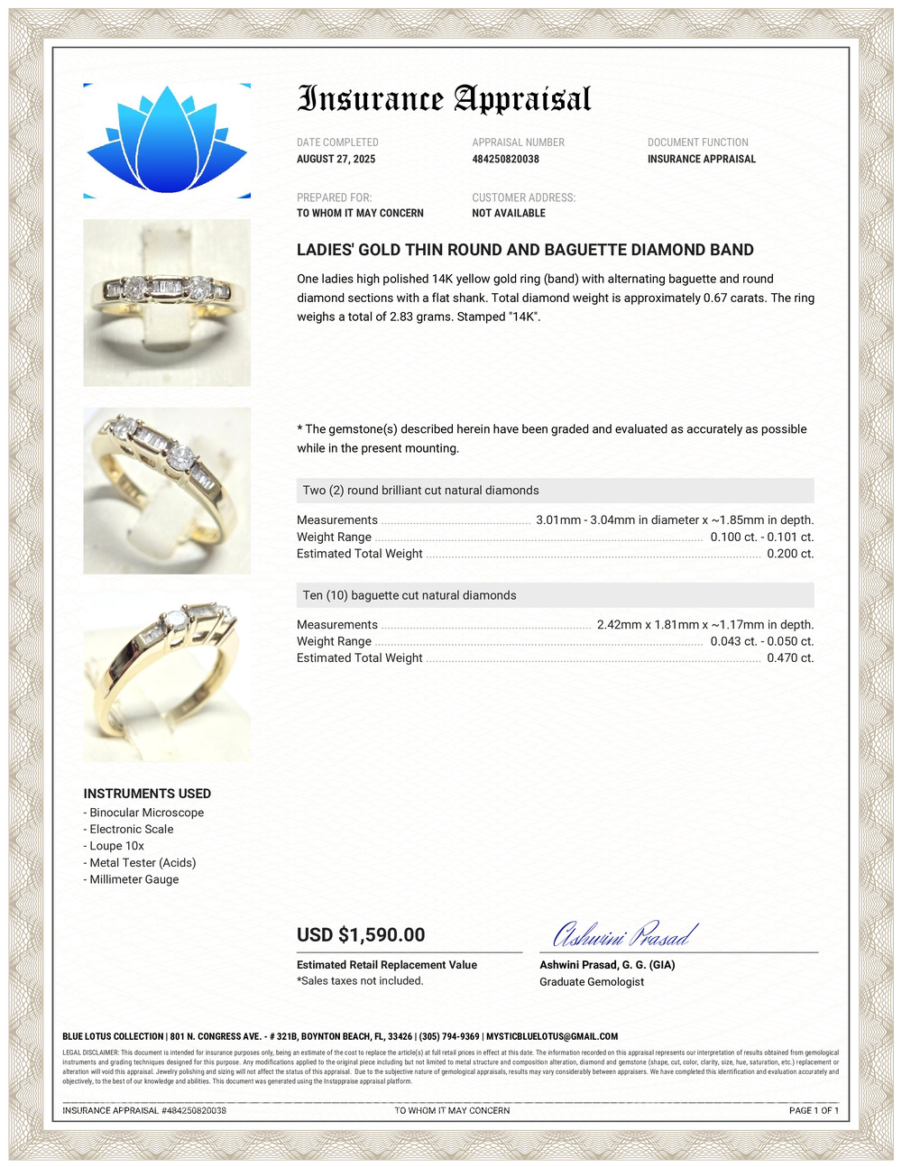 14K Diamond Band Ring