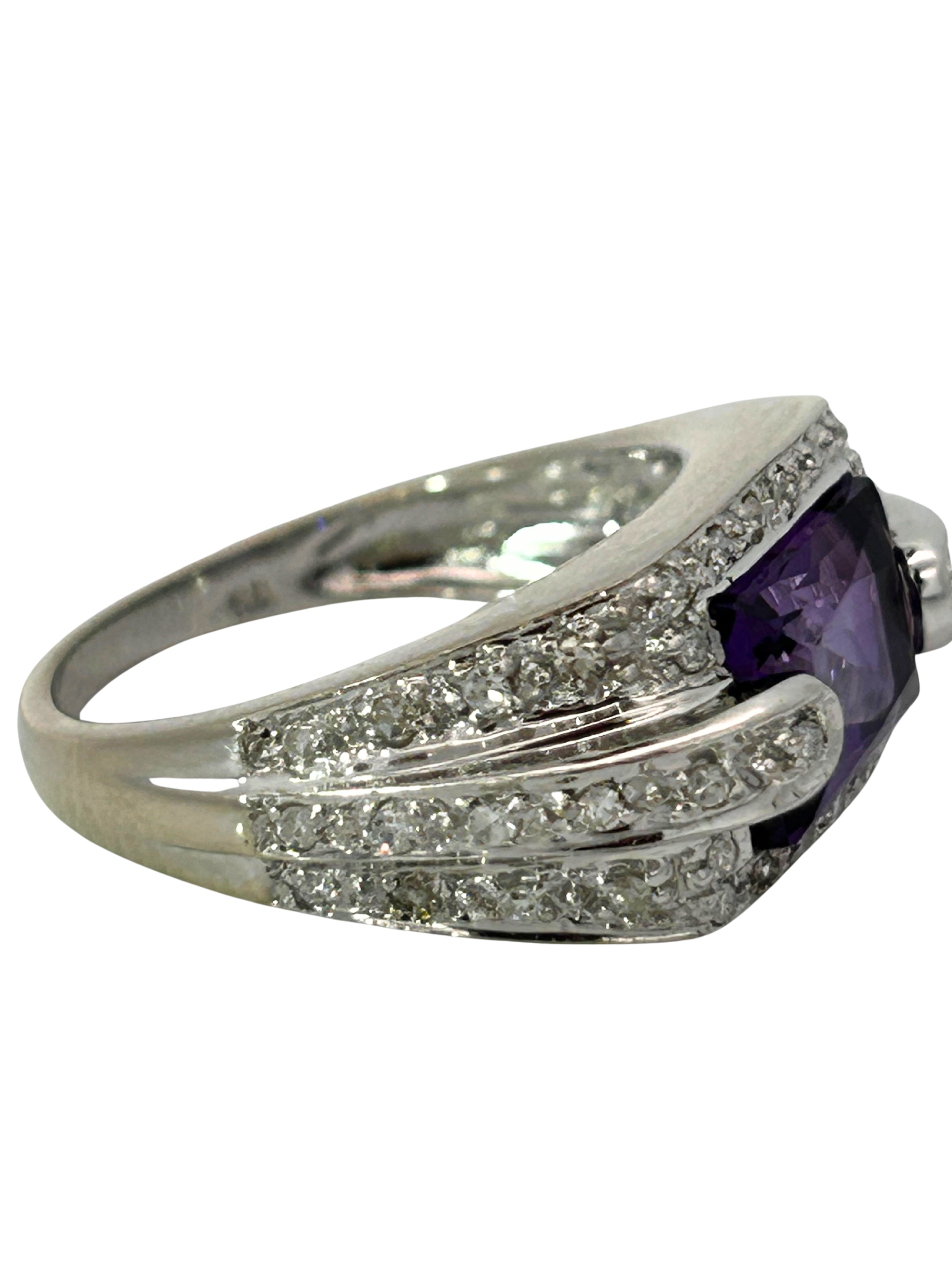 Amethyst & Diamond Ring