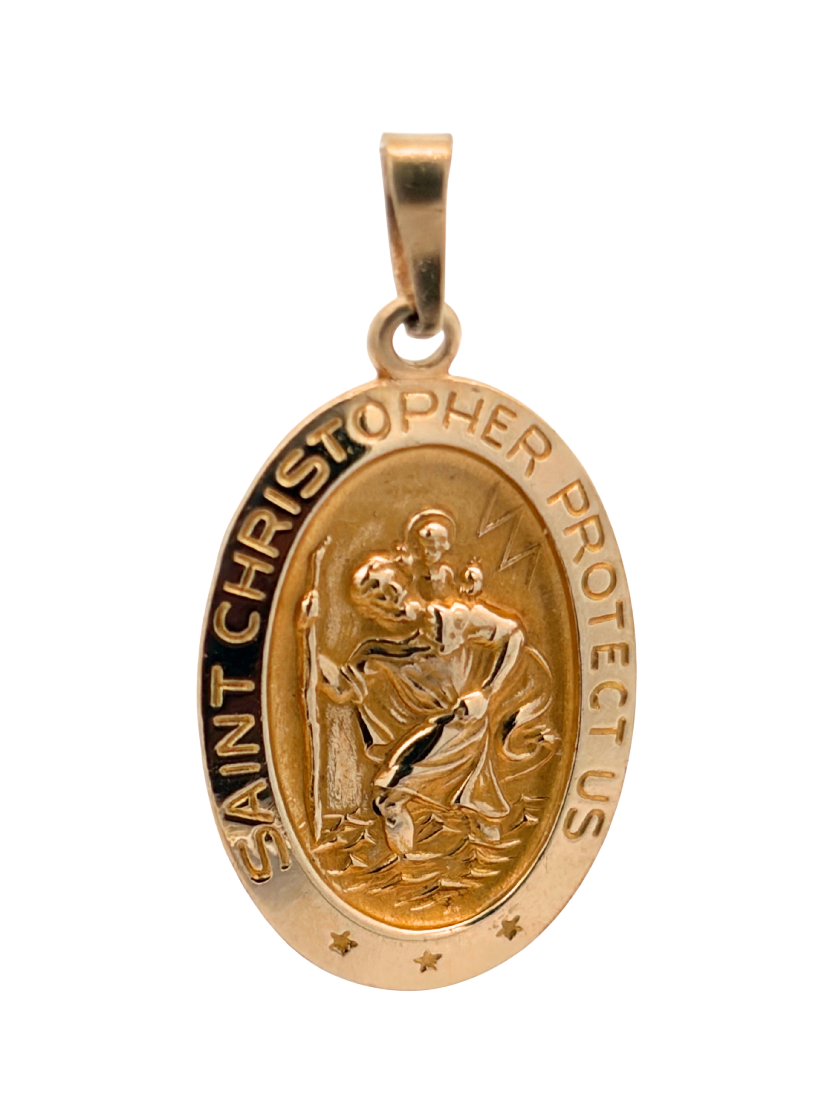 14K St Christopher Pendant