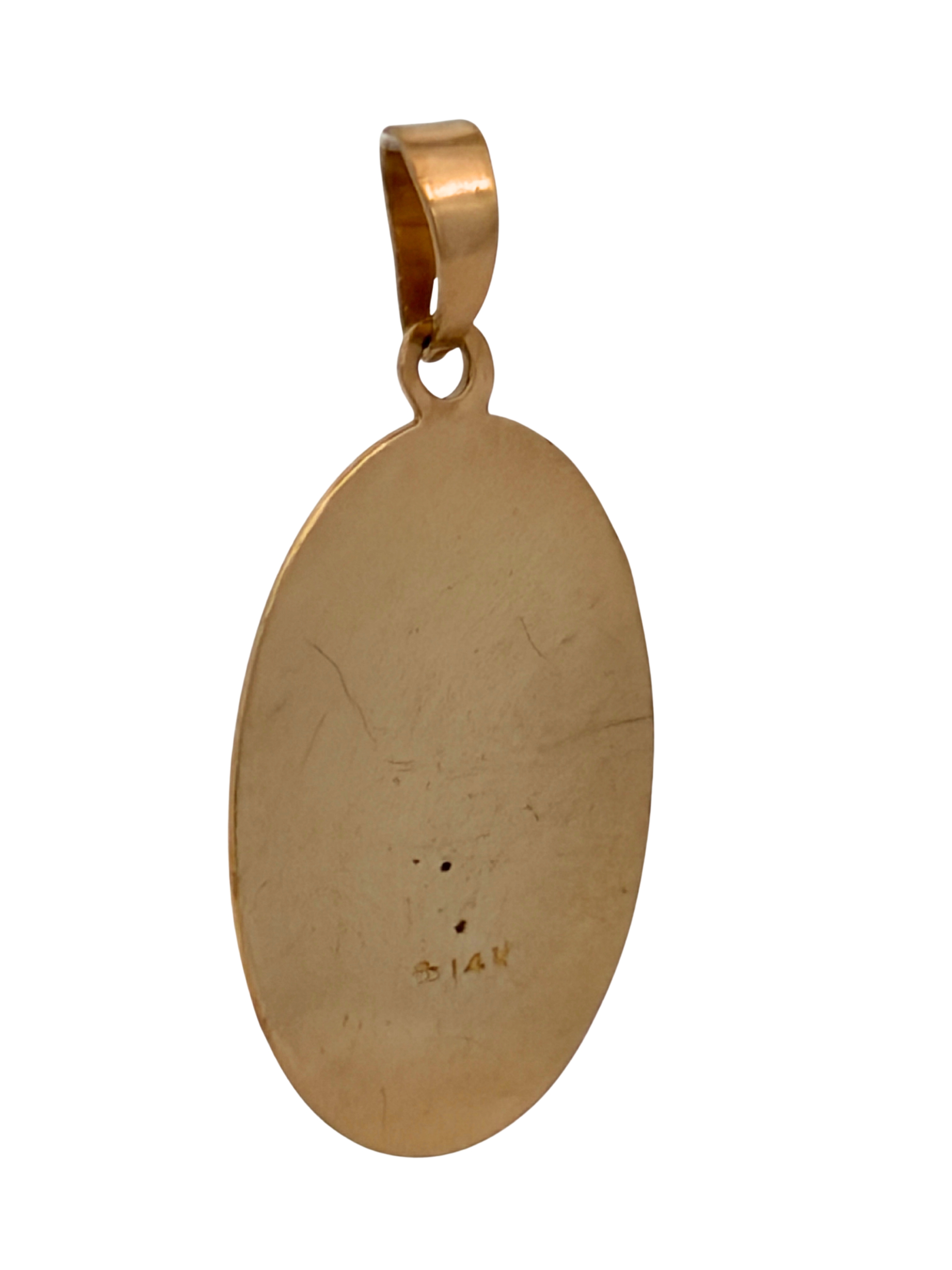 14K St Christopher Pendant