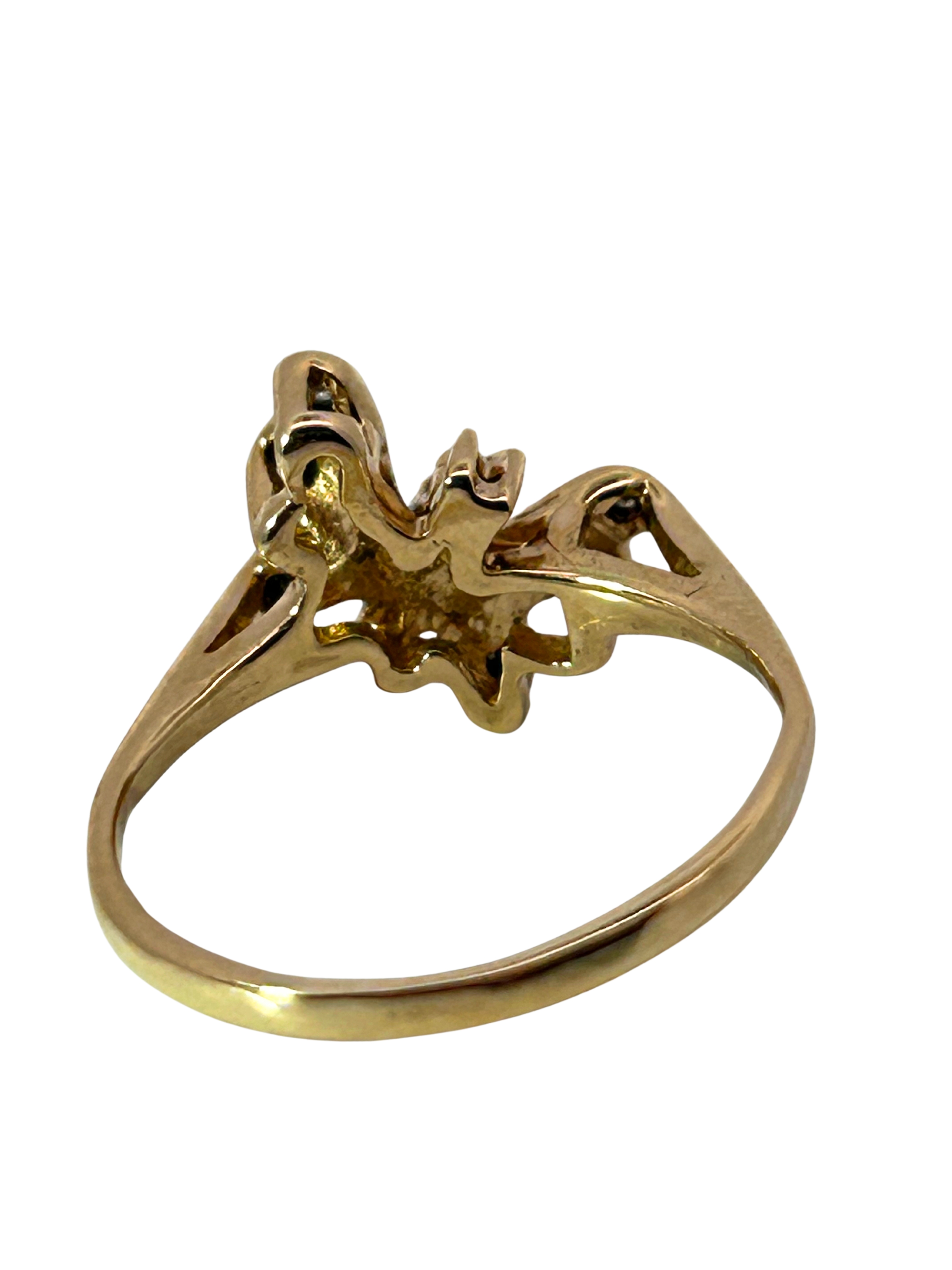 10K Diamond Butterfly Ring