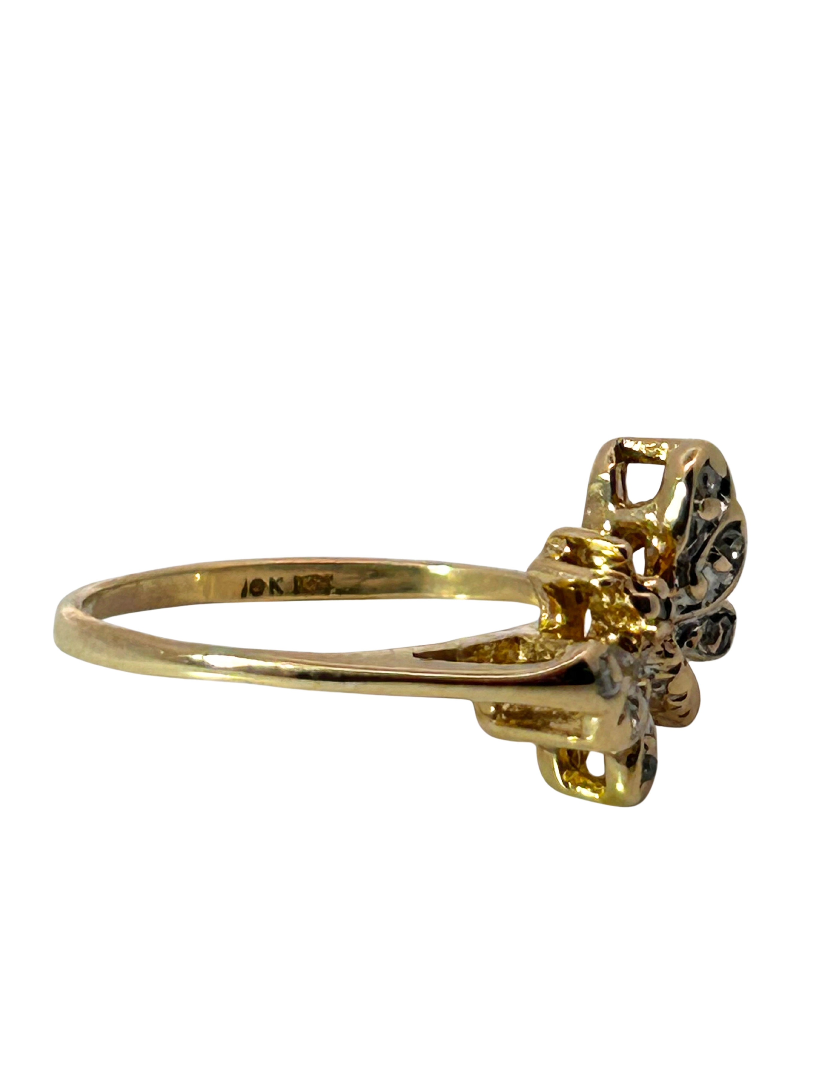 10K Diamond Butterfly Ring