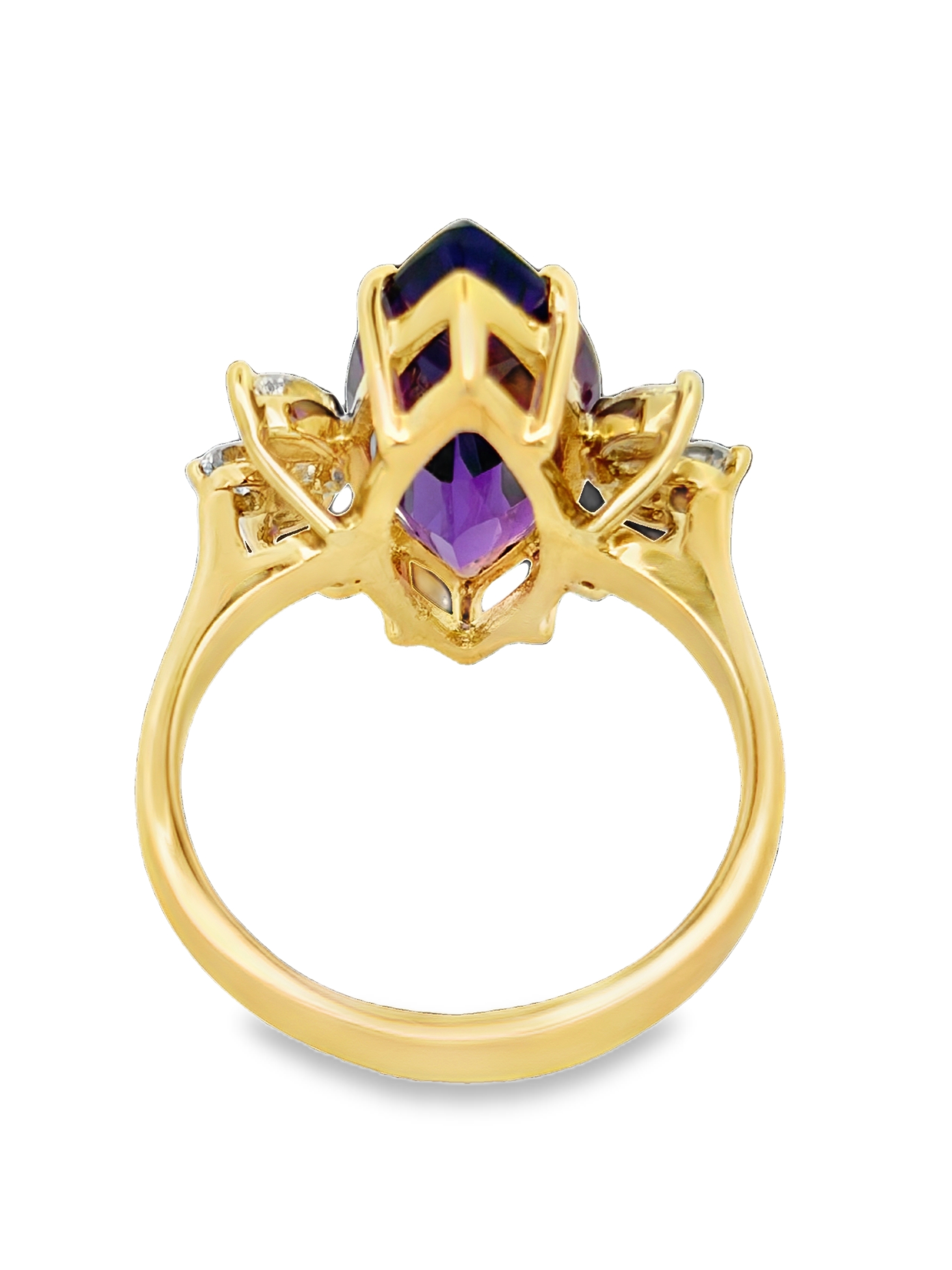 14K Amethyst & Diamond Ring