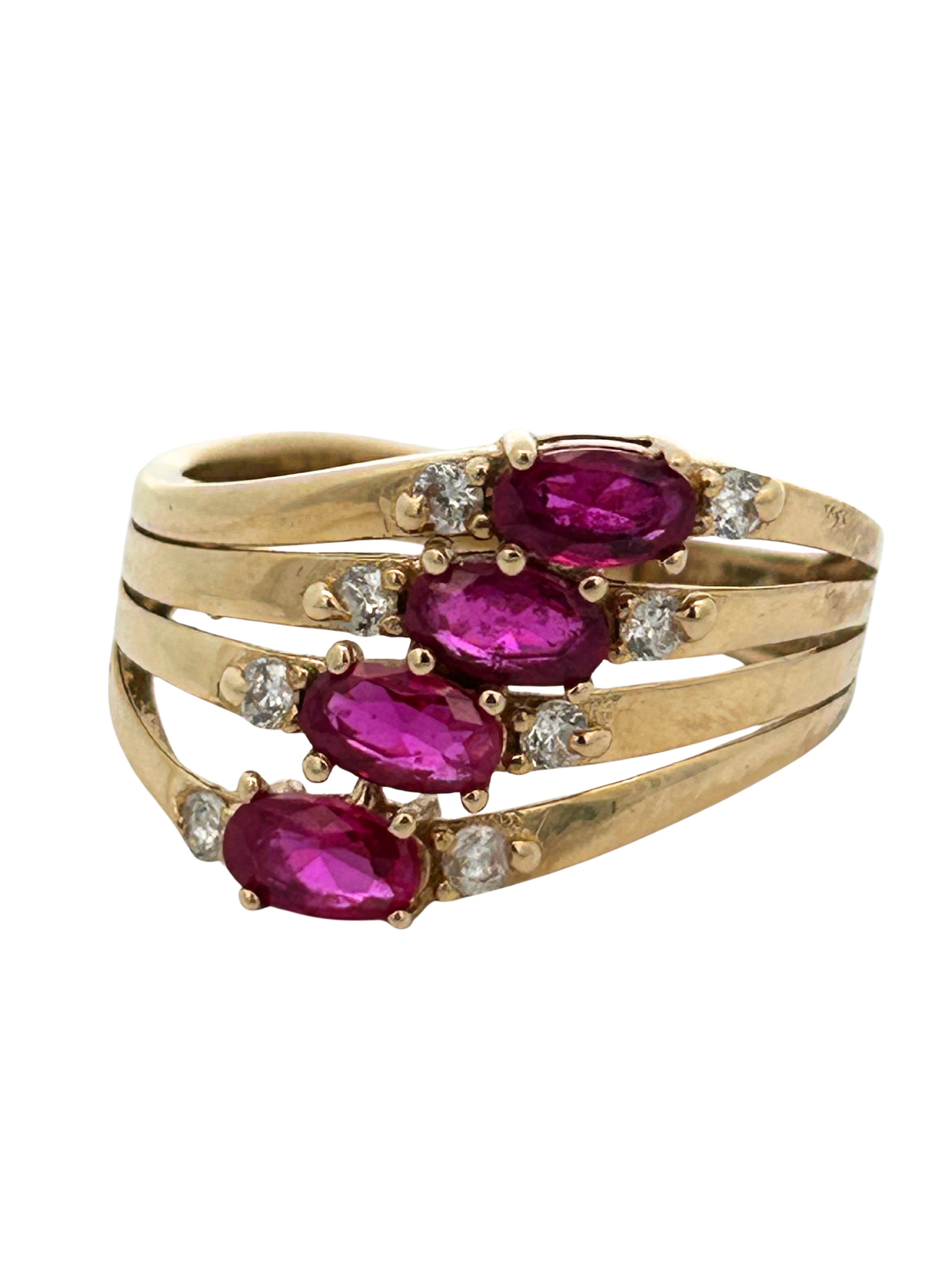 Ruby & Diamond Cascading Ring