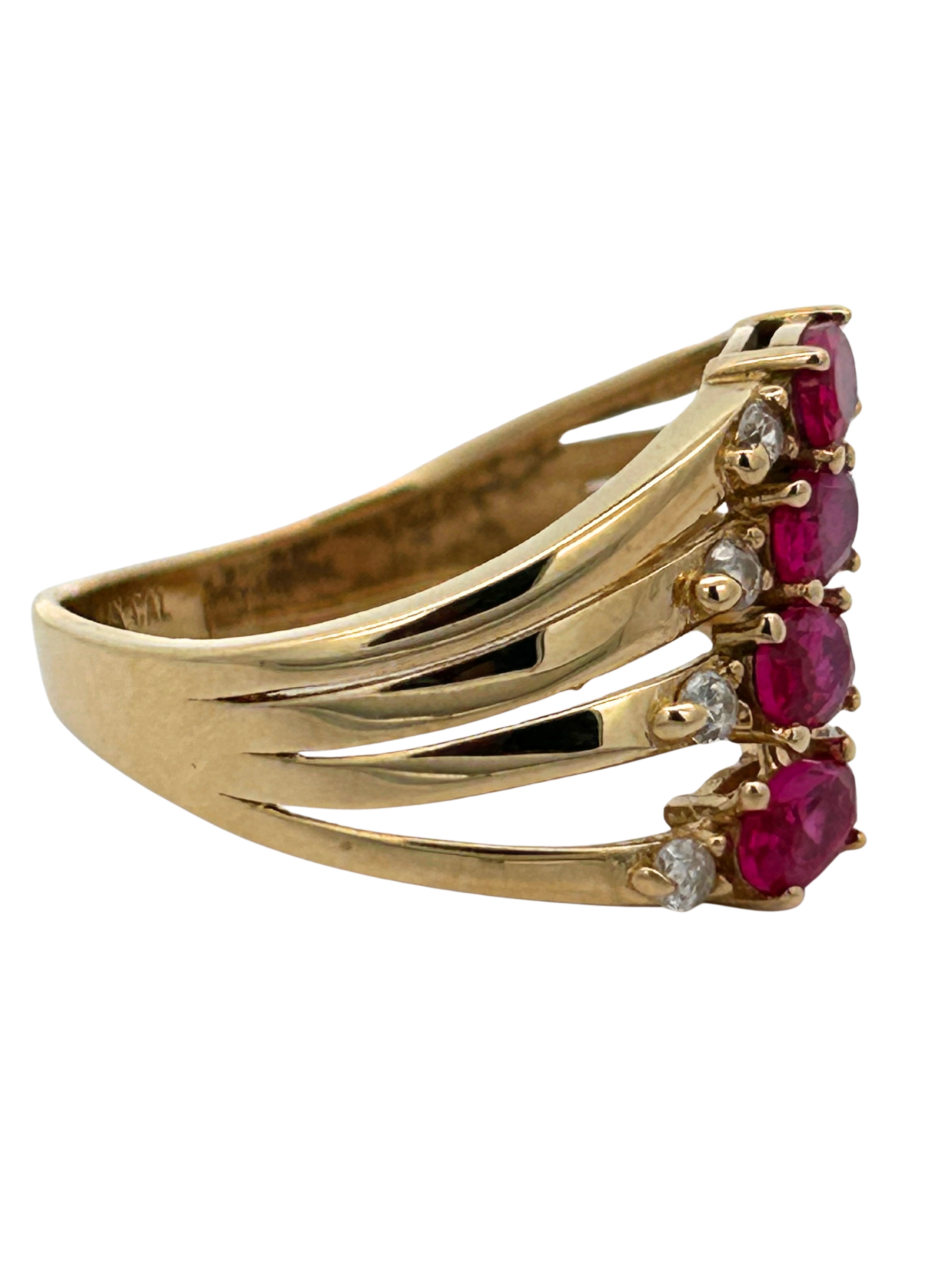 Ruby & Diamond Cascading Ring