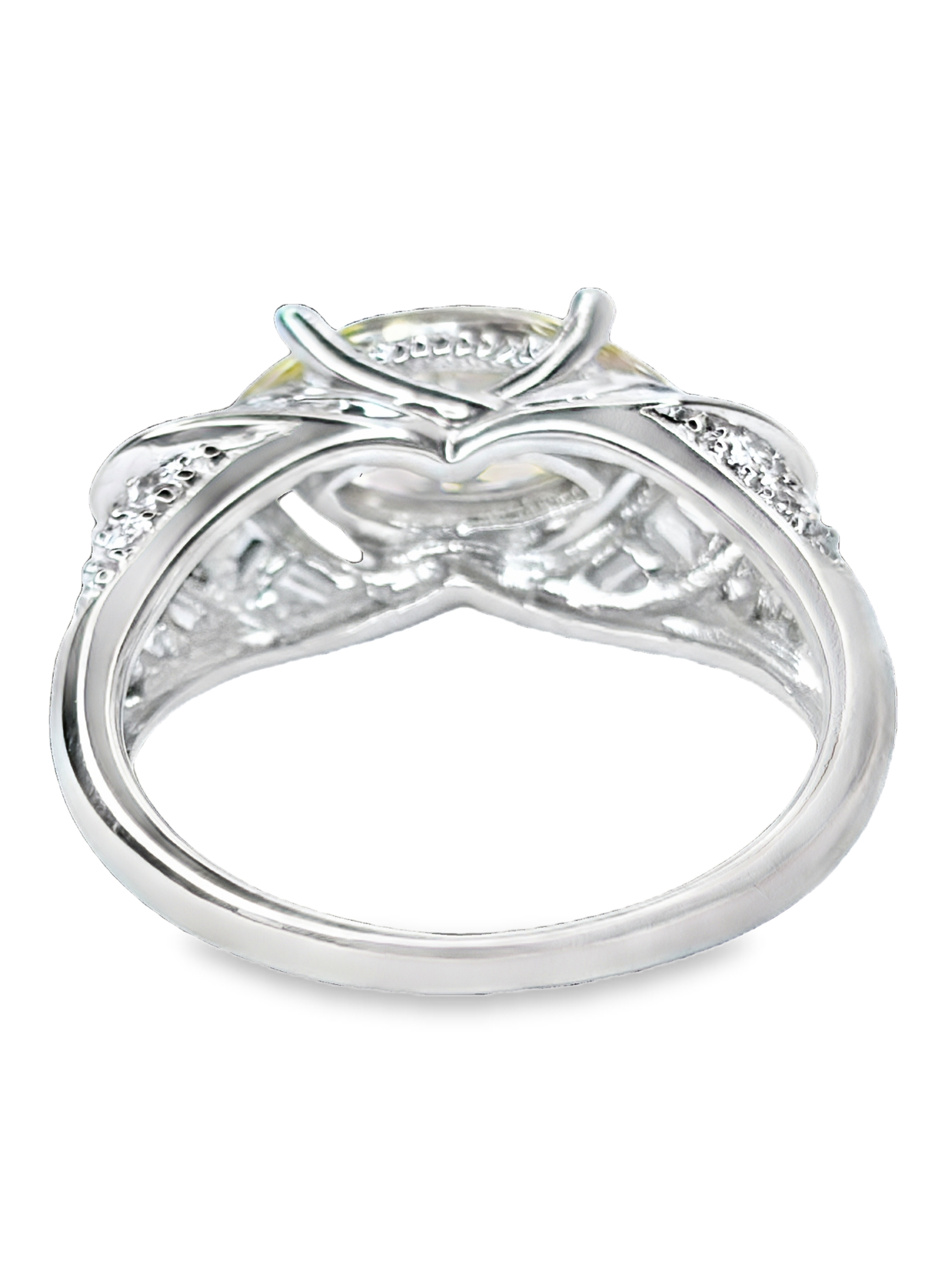 Yellow and White CZ East to West Ring