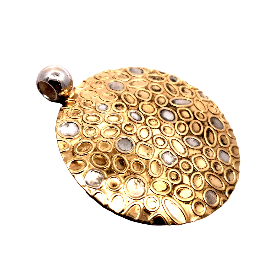 Modern Textured Disc Pendant