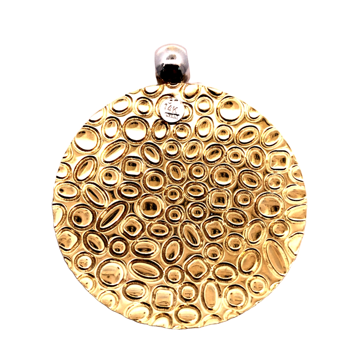 Modern Textured Disc Pendant