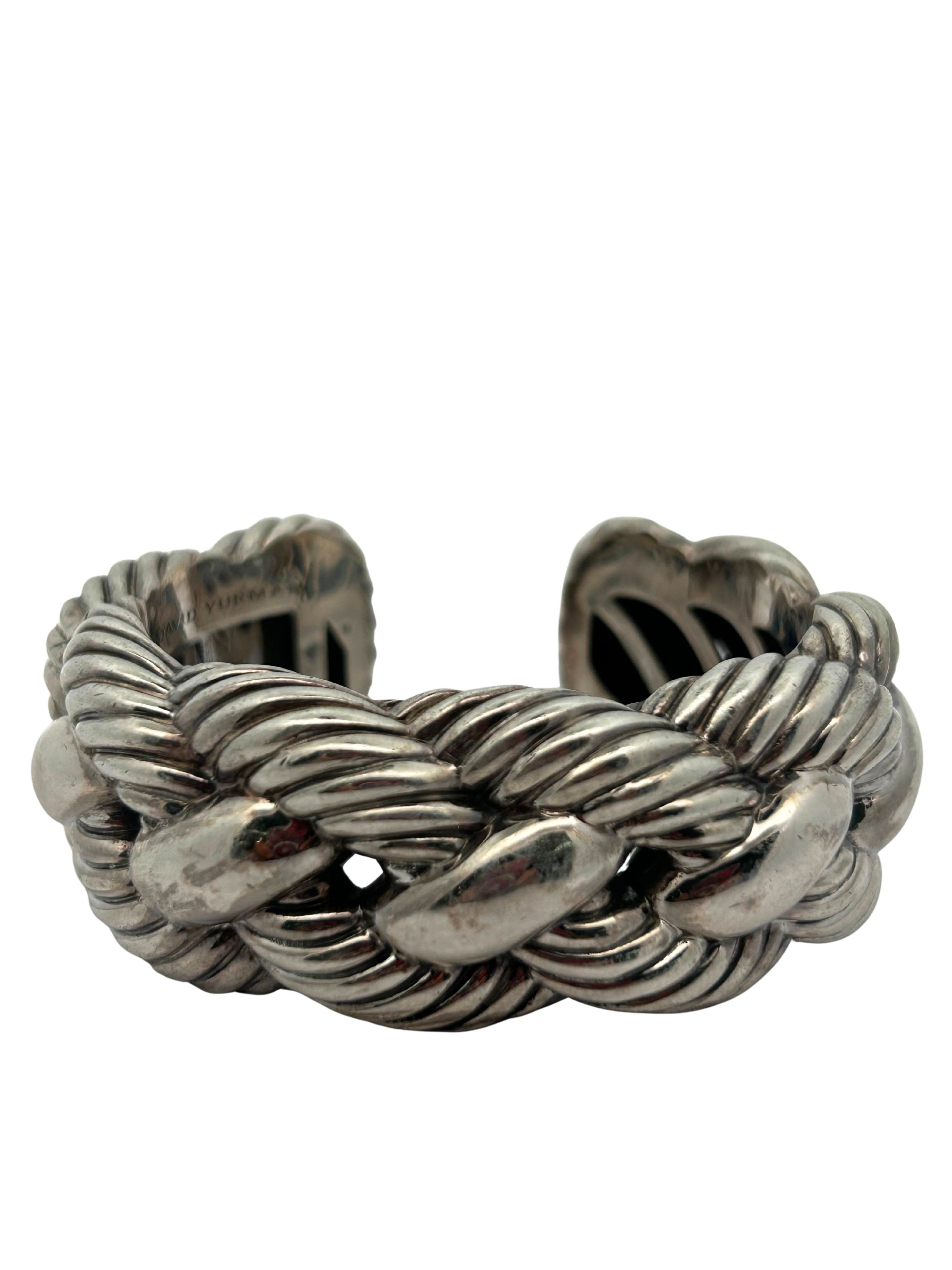 David Yurman Sterling Silver & Stainless Steel Cuff Bracelet
