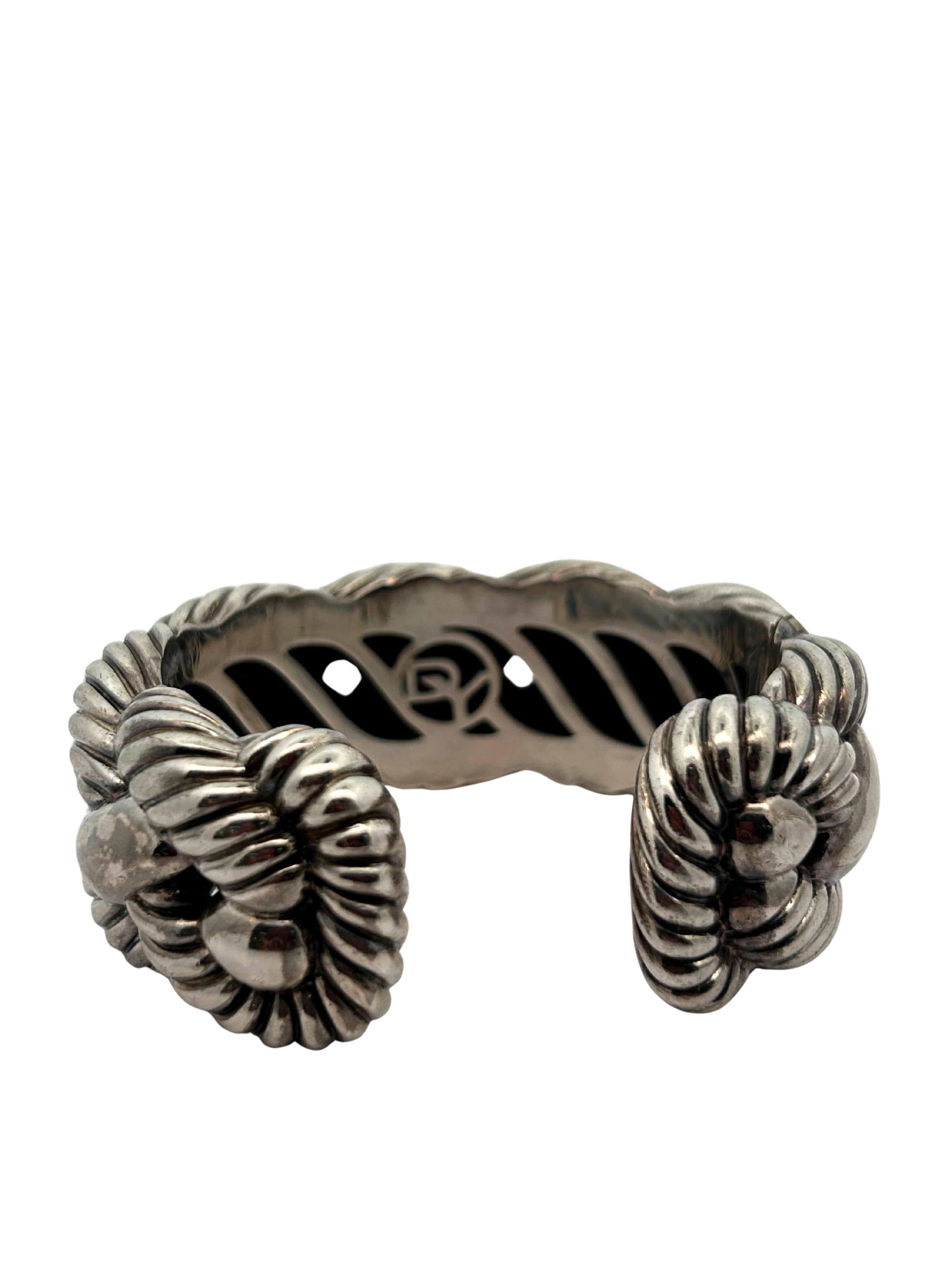 David Yurman Sterling Silver & Stainless Steel Cuff Bracelet