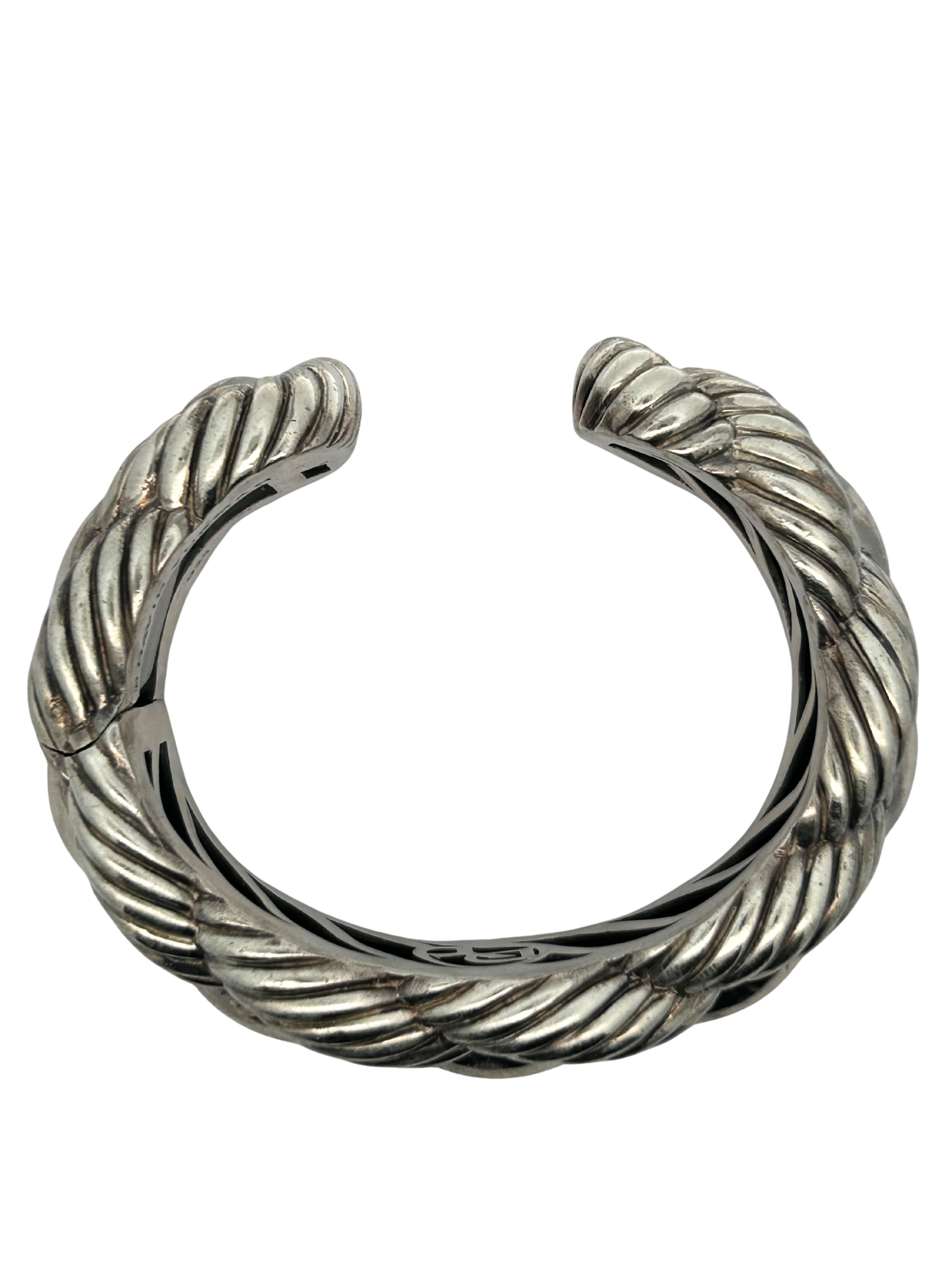 David Yurman Sterling Silver & Stainless Steel Cuff Bracelet