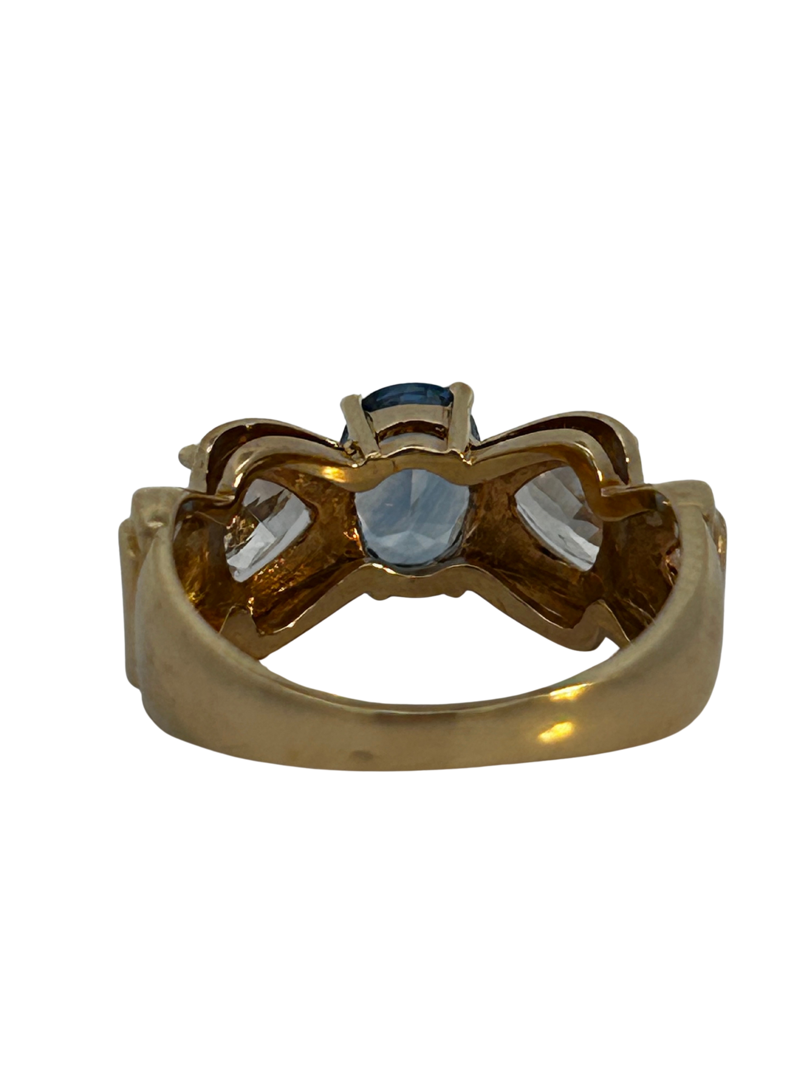 14K Blue & White Sapphire Ring