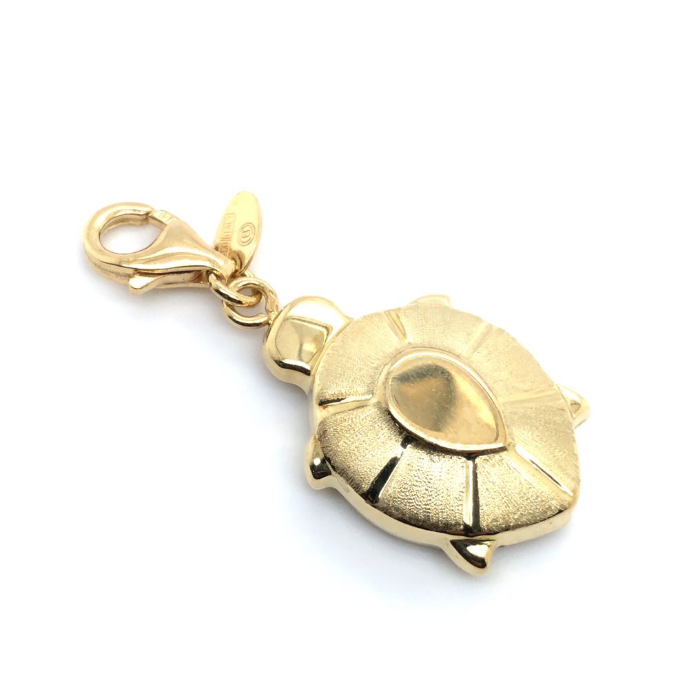 Designer Italian Puffy Turtle Charm Pendant