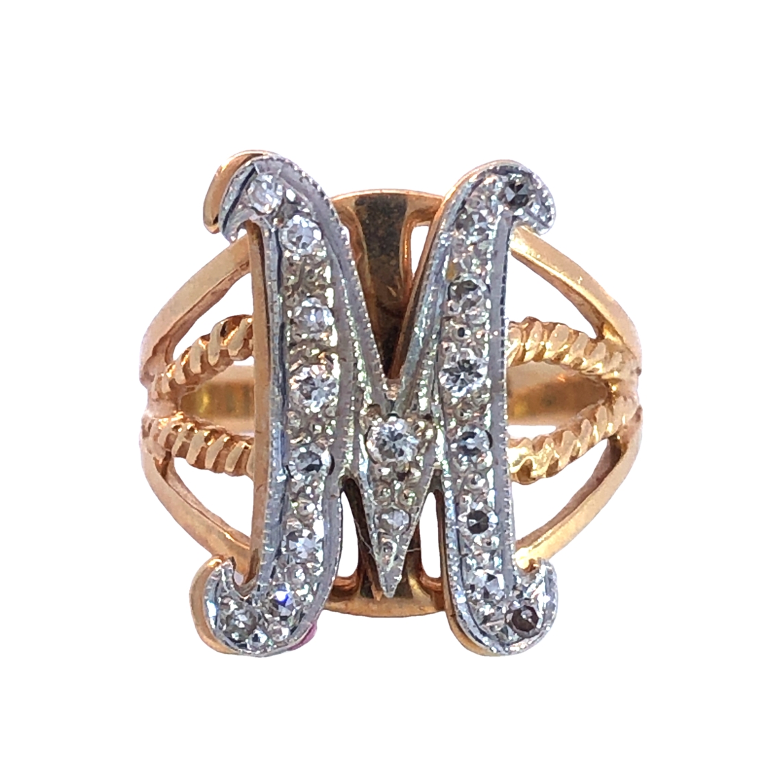 "M" Diamond Ring