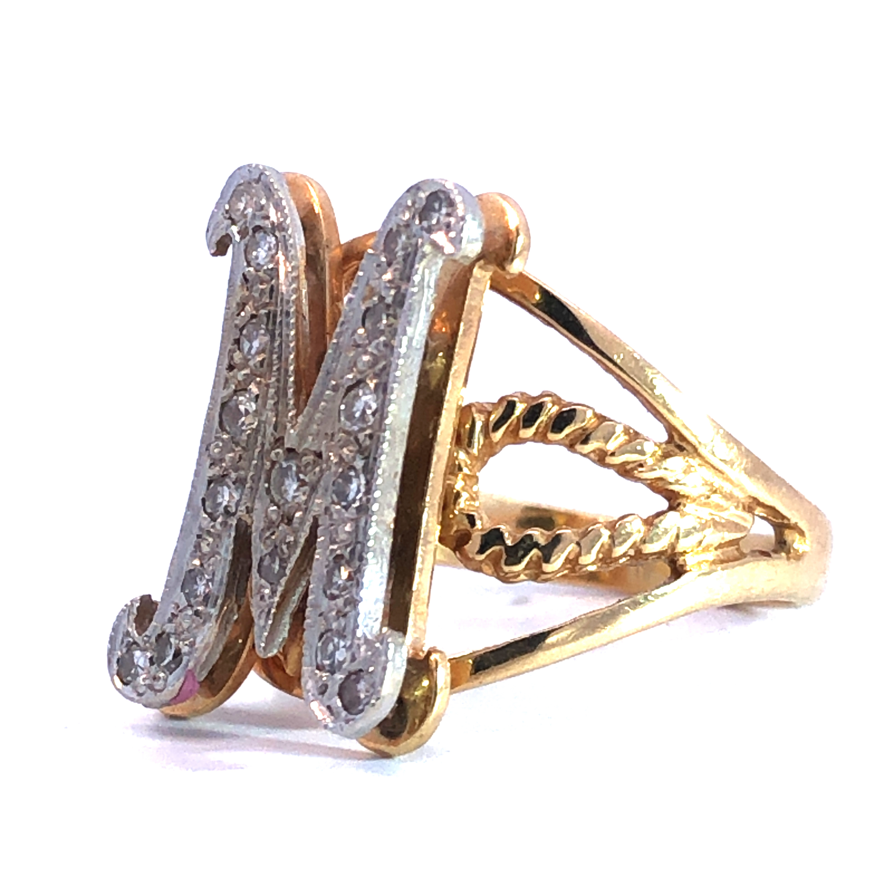 "M" Diamond Ring