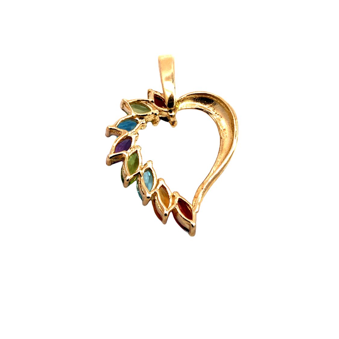Multi Gemstone Heart Pendant