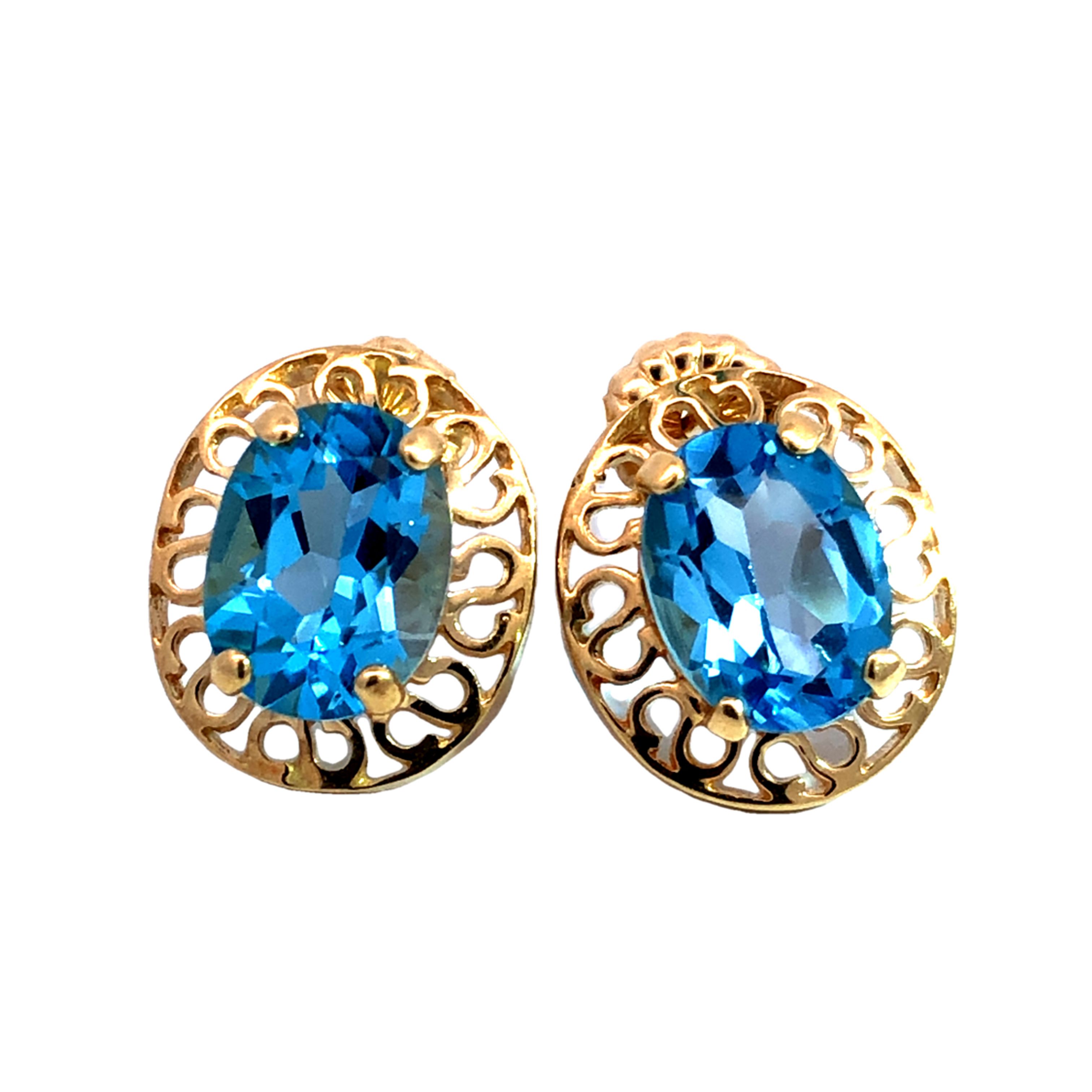 Sky Blue Topaz Stud Earrings