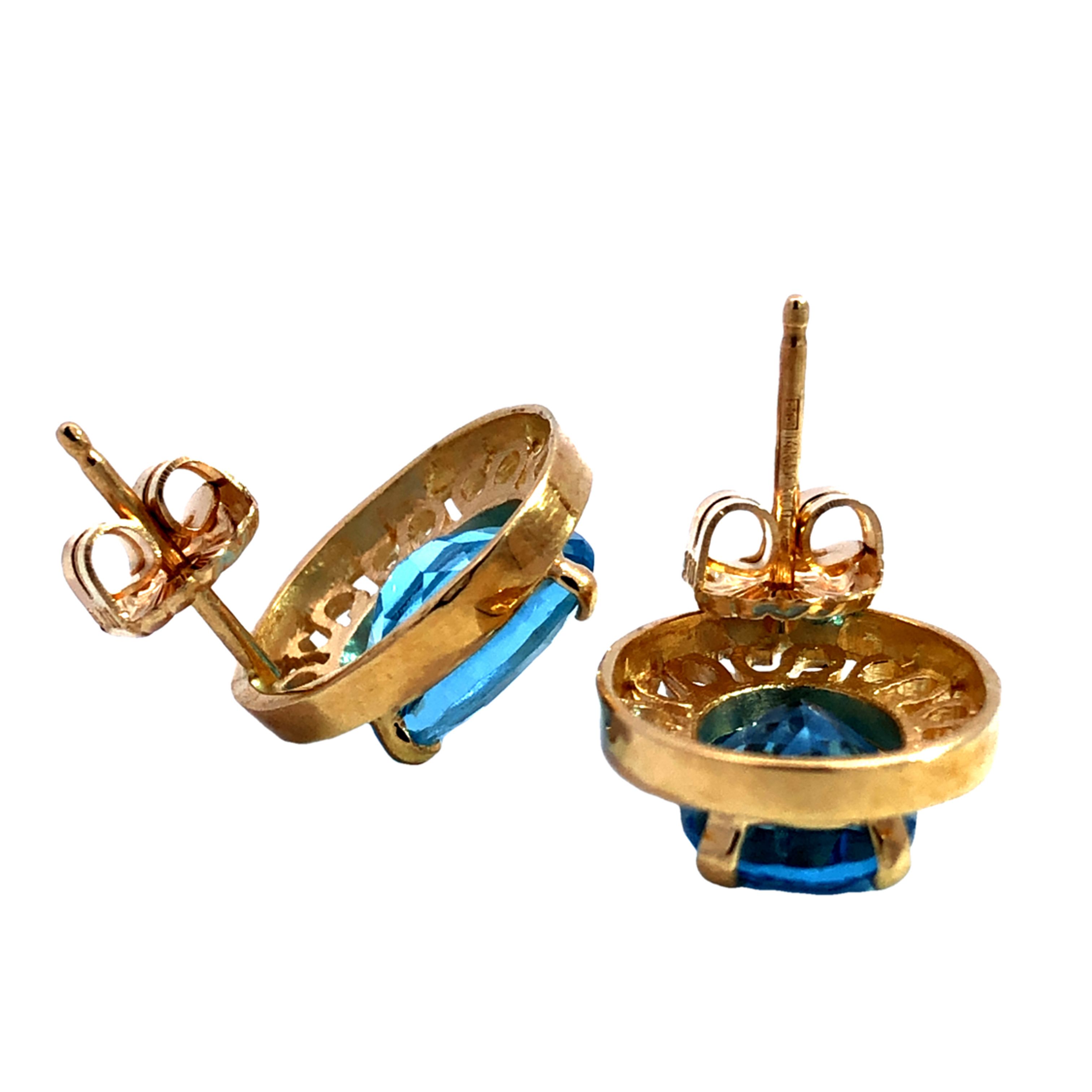 Sky Blue Topaz Stud Earrings