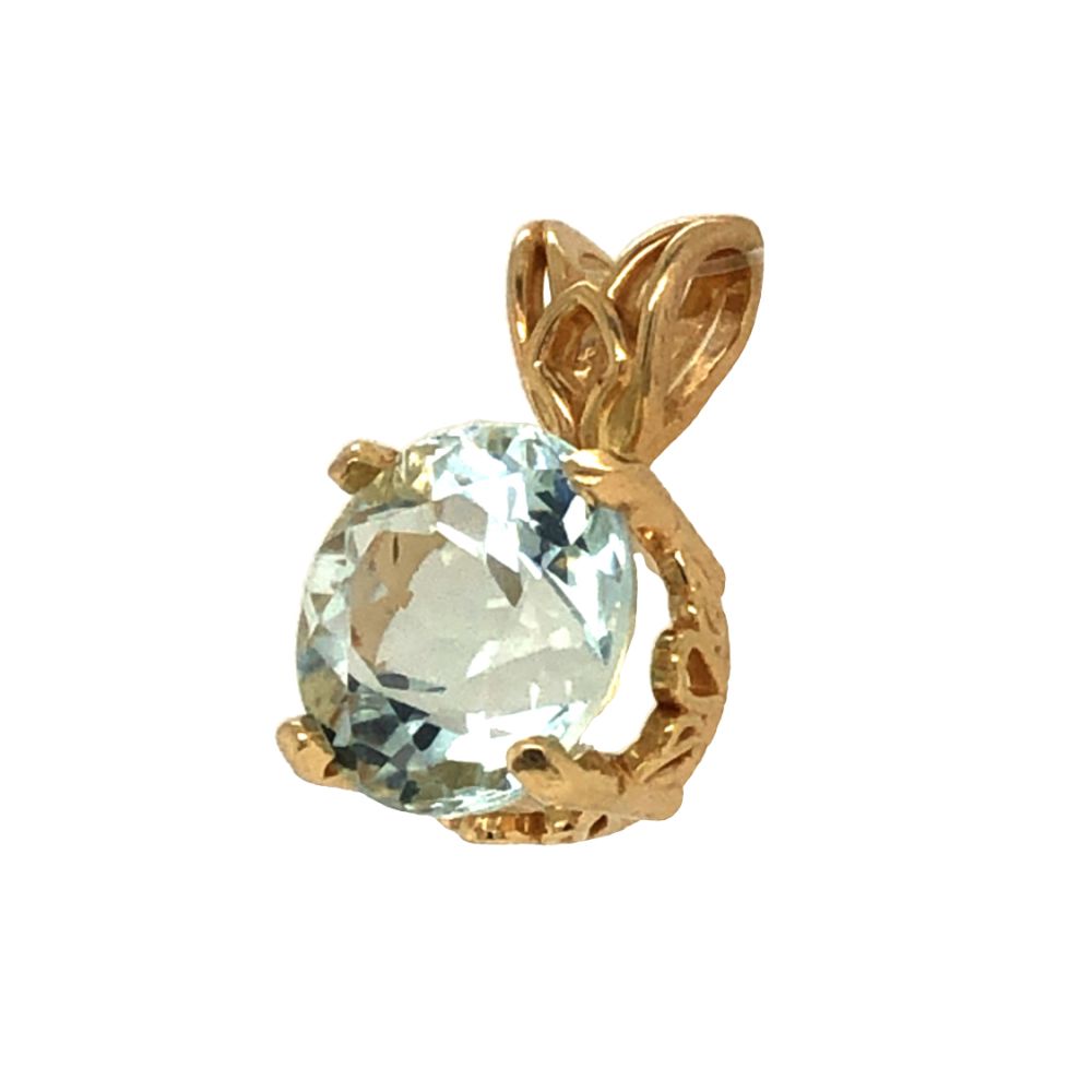 Aquamarine Solitaire Pendant