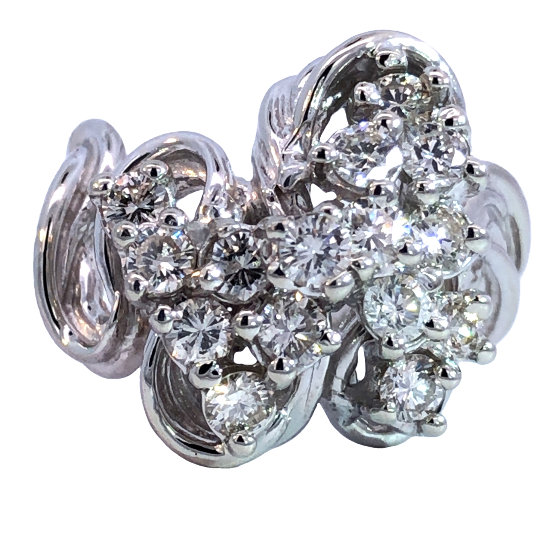 White Gold Diamond Cluster Ring