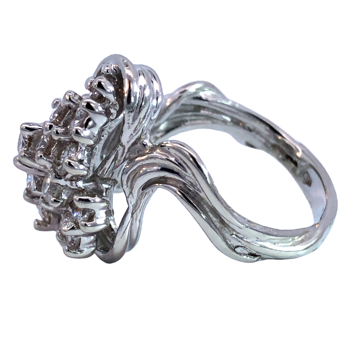 White Gold Diamond Cluster Ring