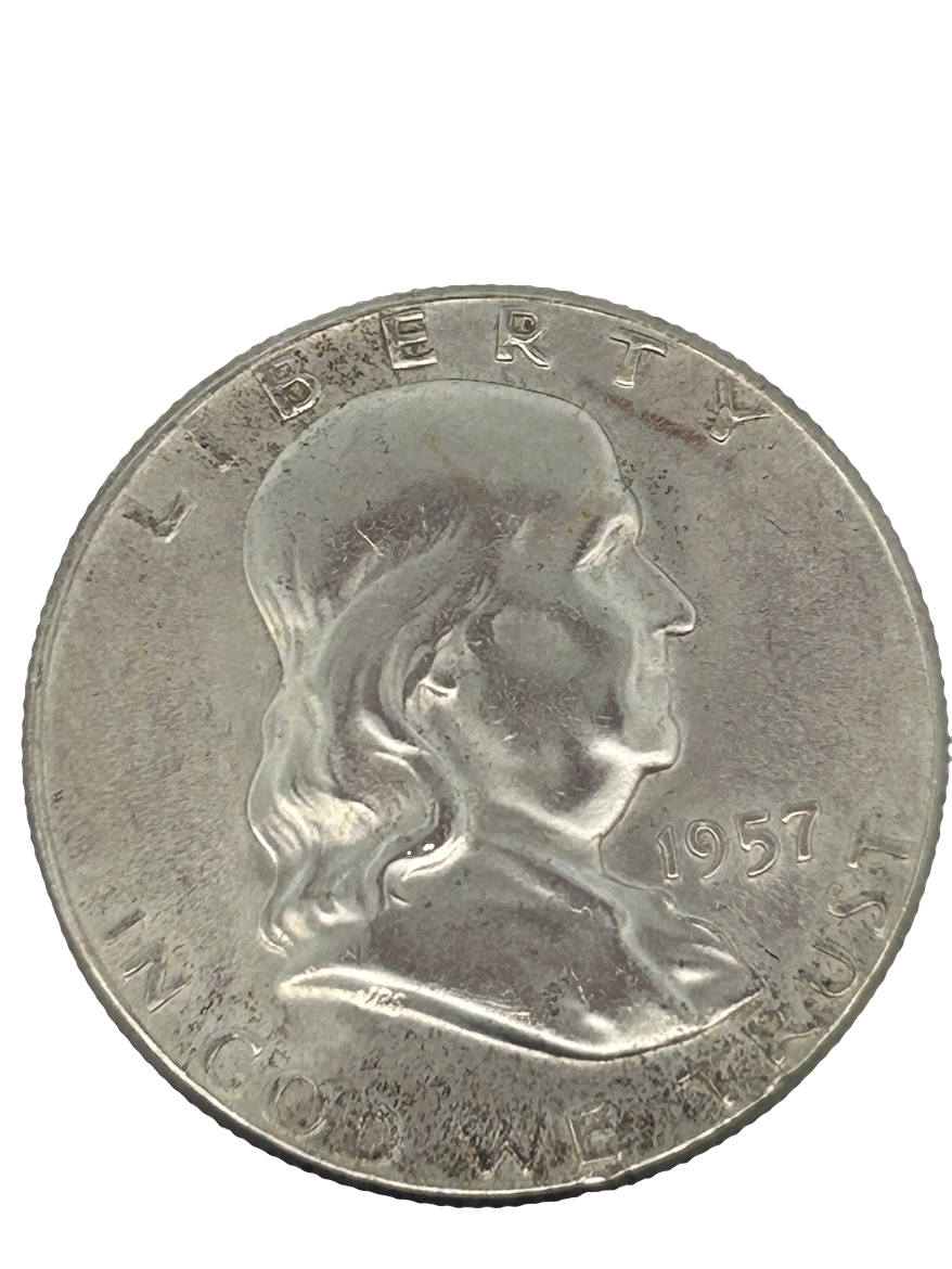1957 Silver Franklin Half Dollar BU