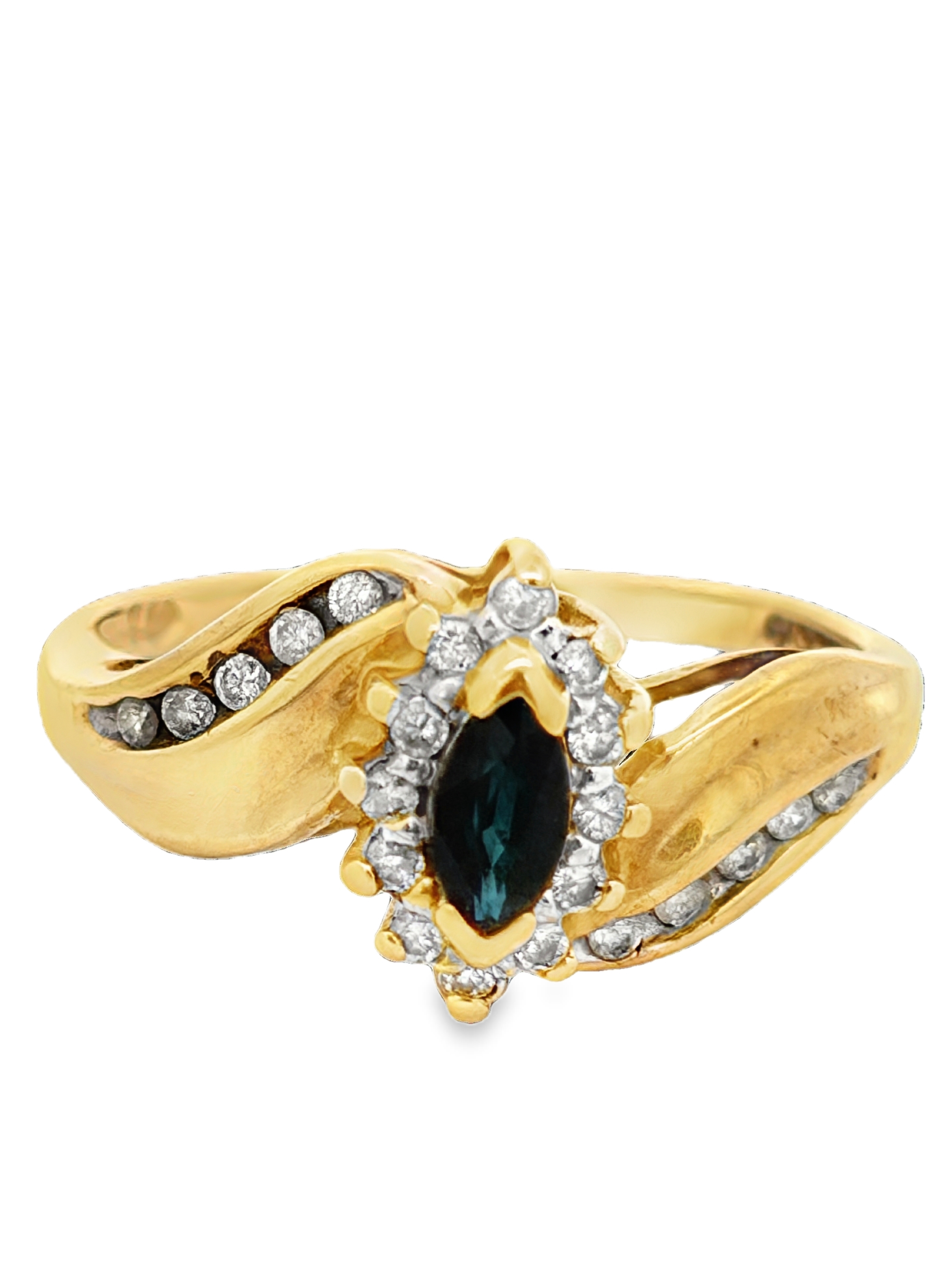 10K Sapphire & Diamond Ring