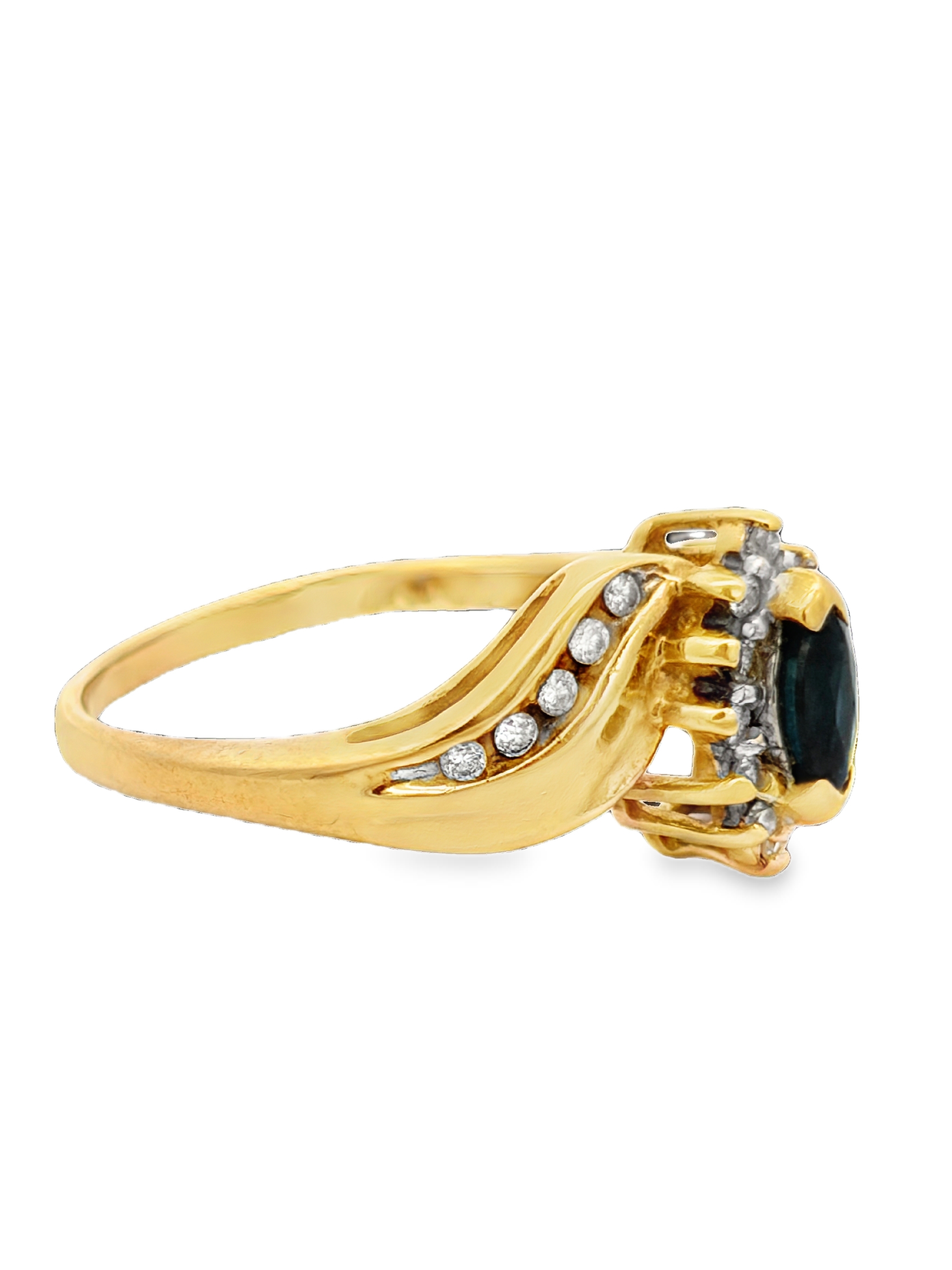 10K Sapphire & Diamond Ring