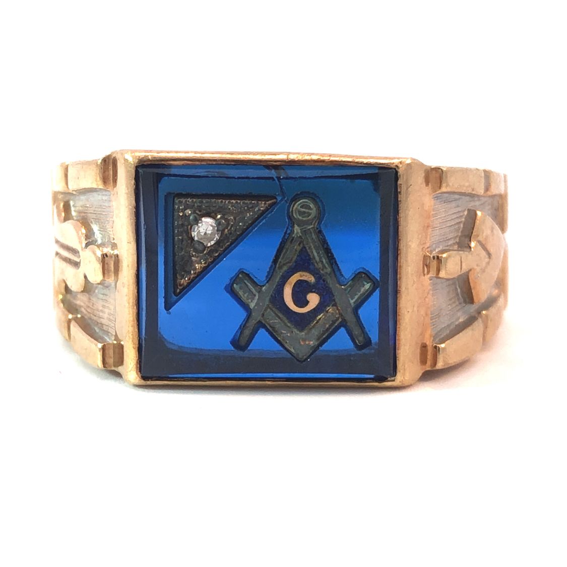 Masonic Ring Blue Stone