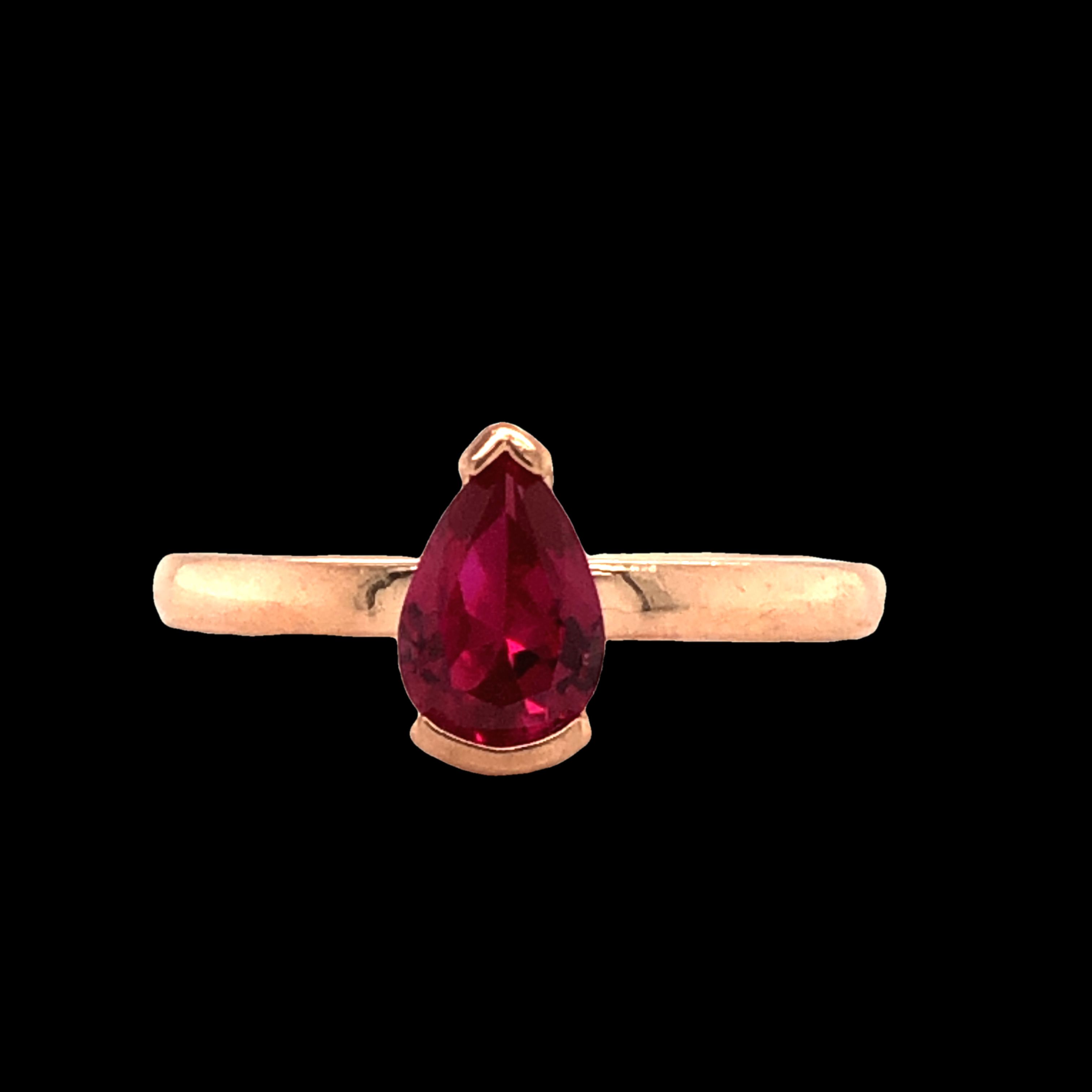 Pear Shaped Red Gemstone Ring