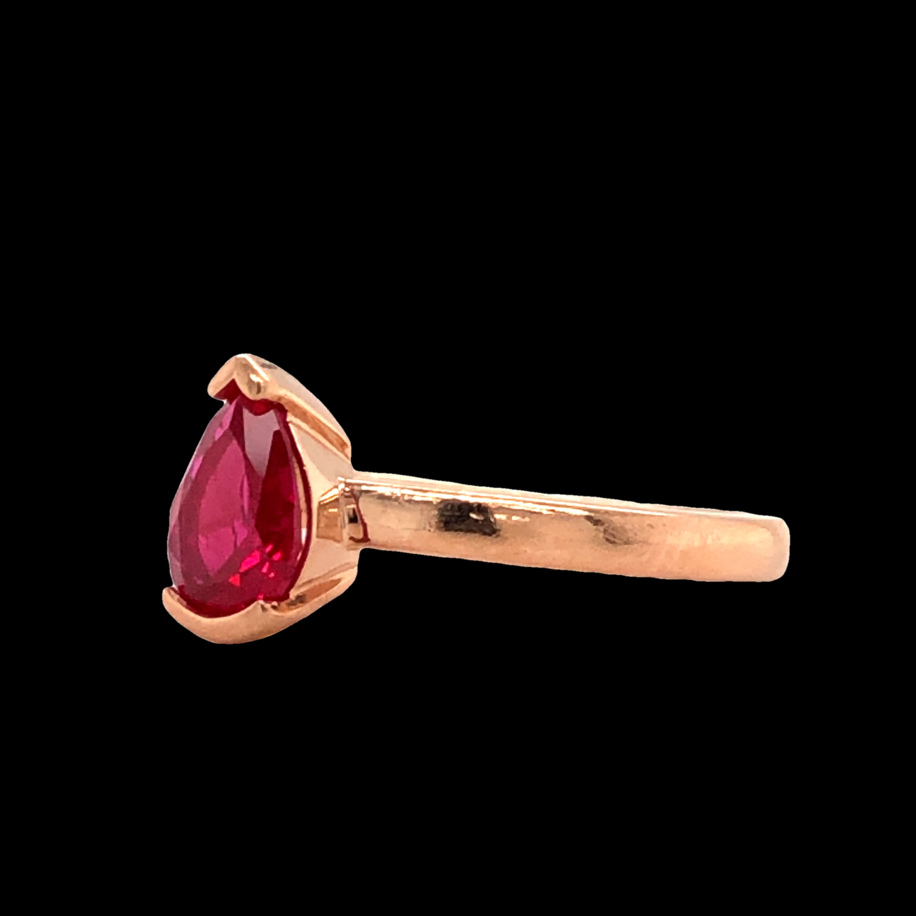 Pear Shaped Red Gemstone Ring