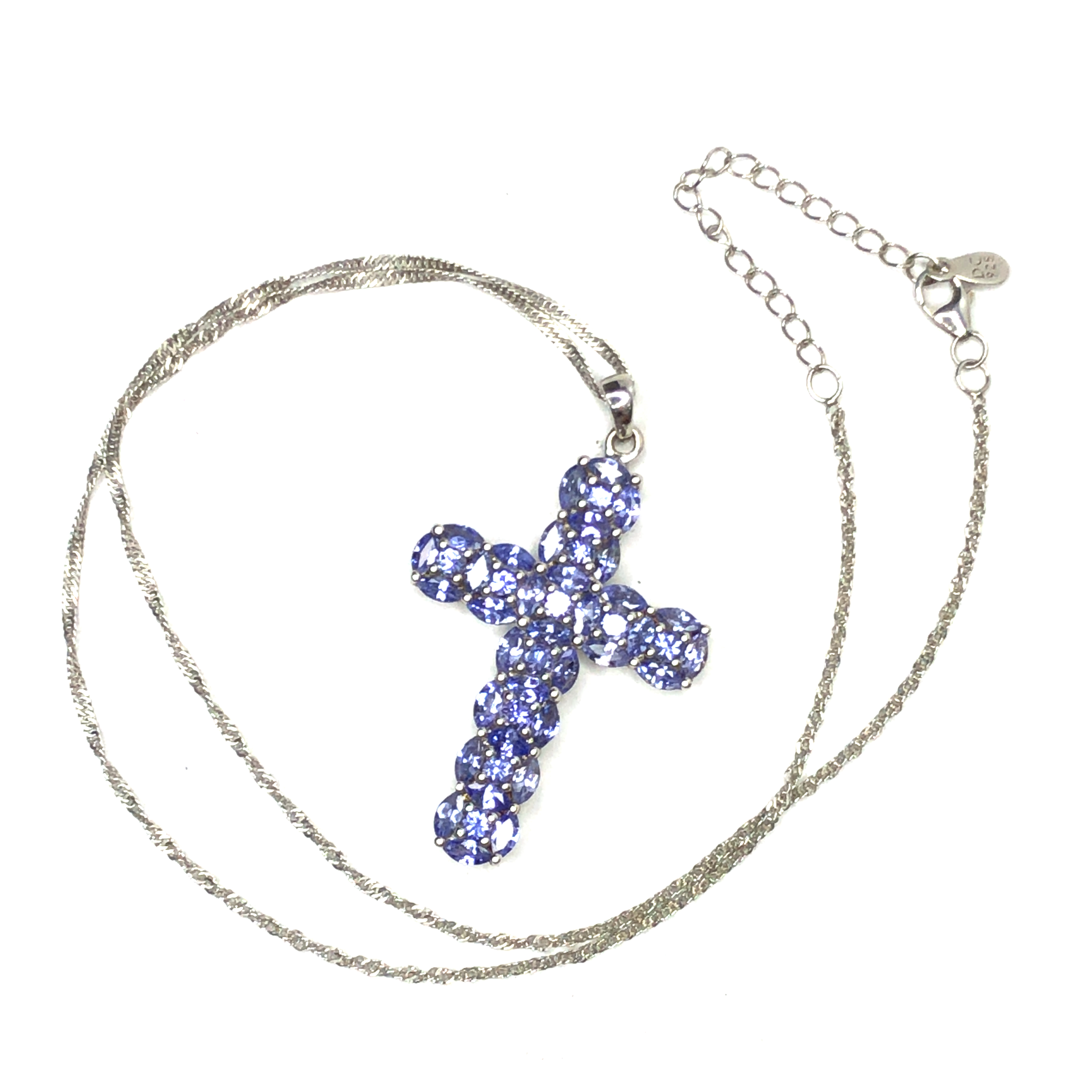 Purple Gemstone Cross Necklace