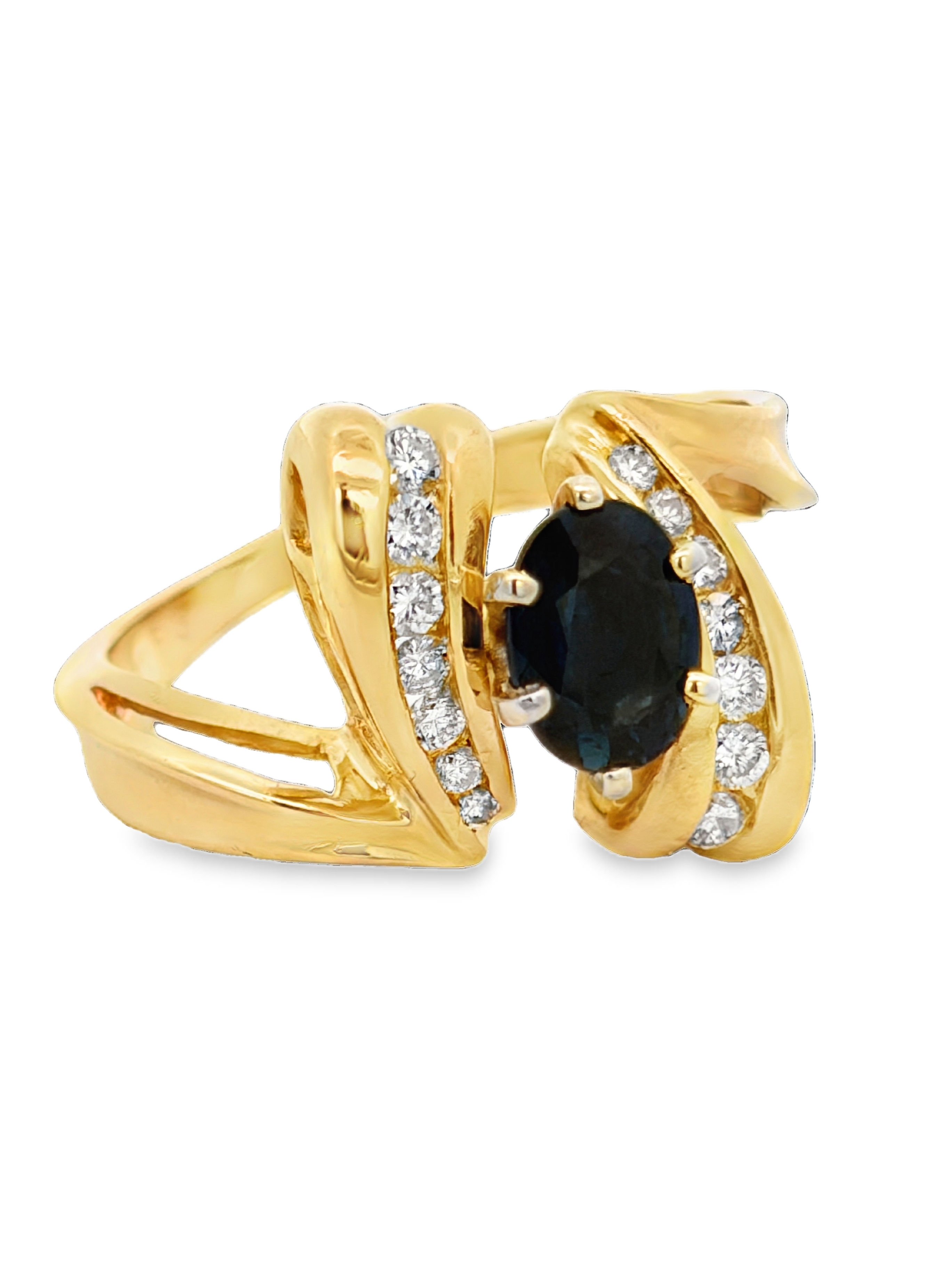 14K Sapphire & Diamond Ring