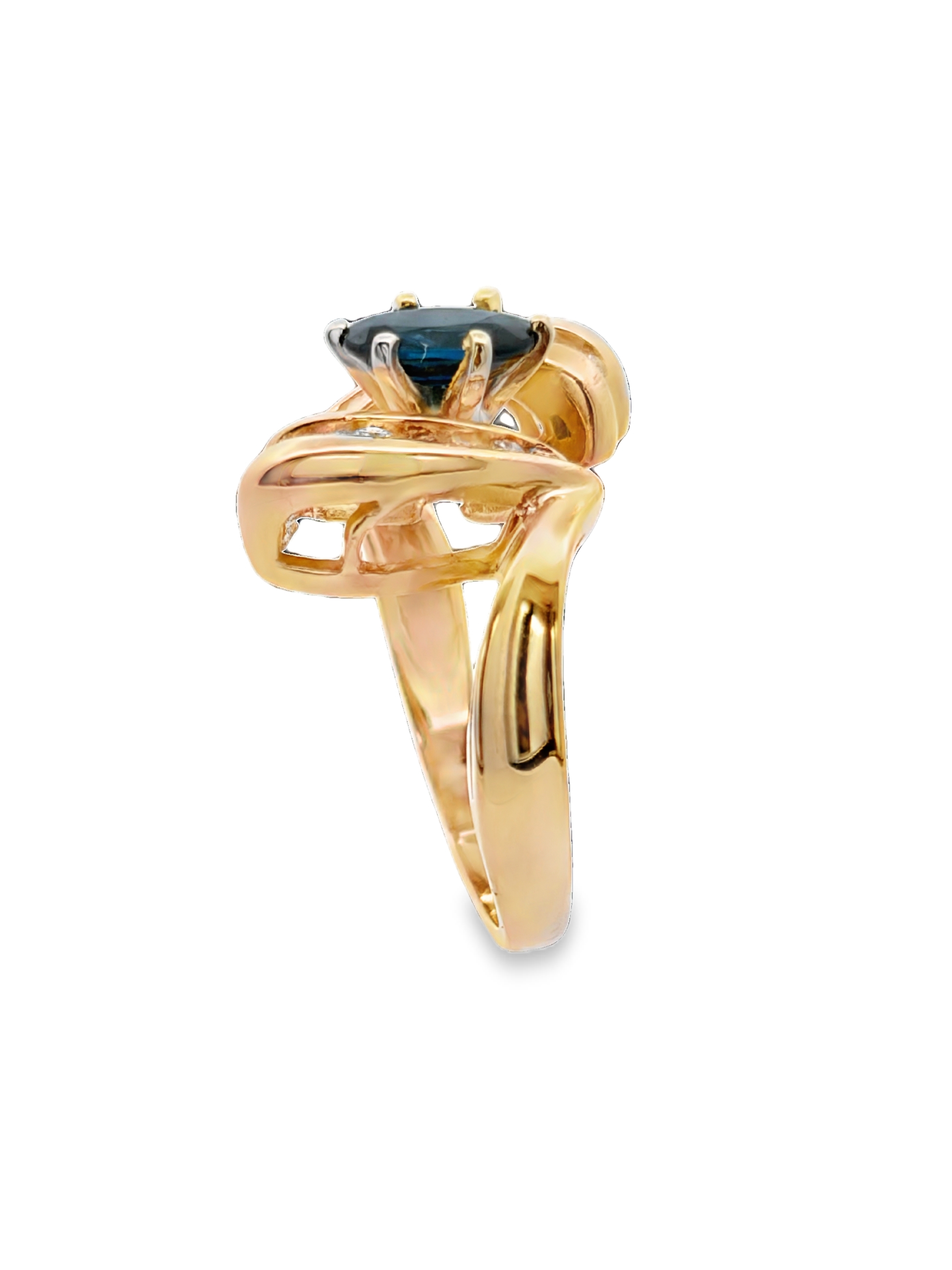 14K Sapphire & Diamond Ring