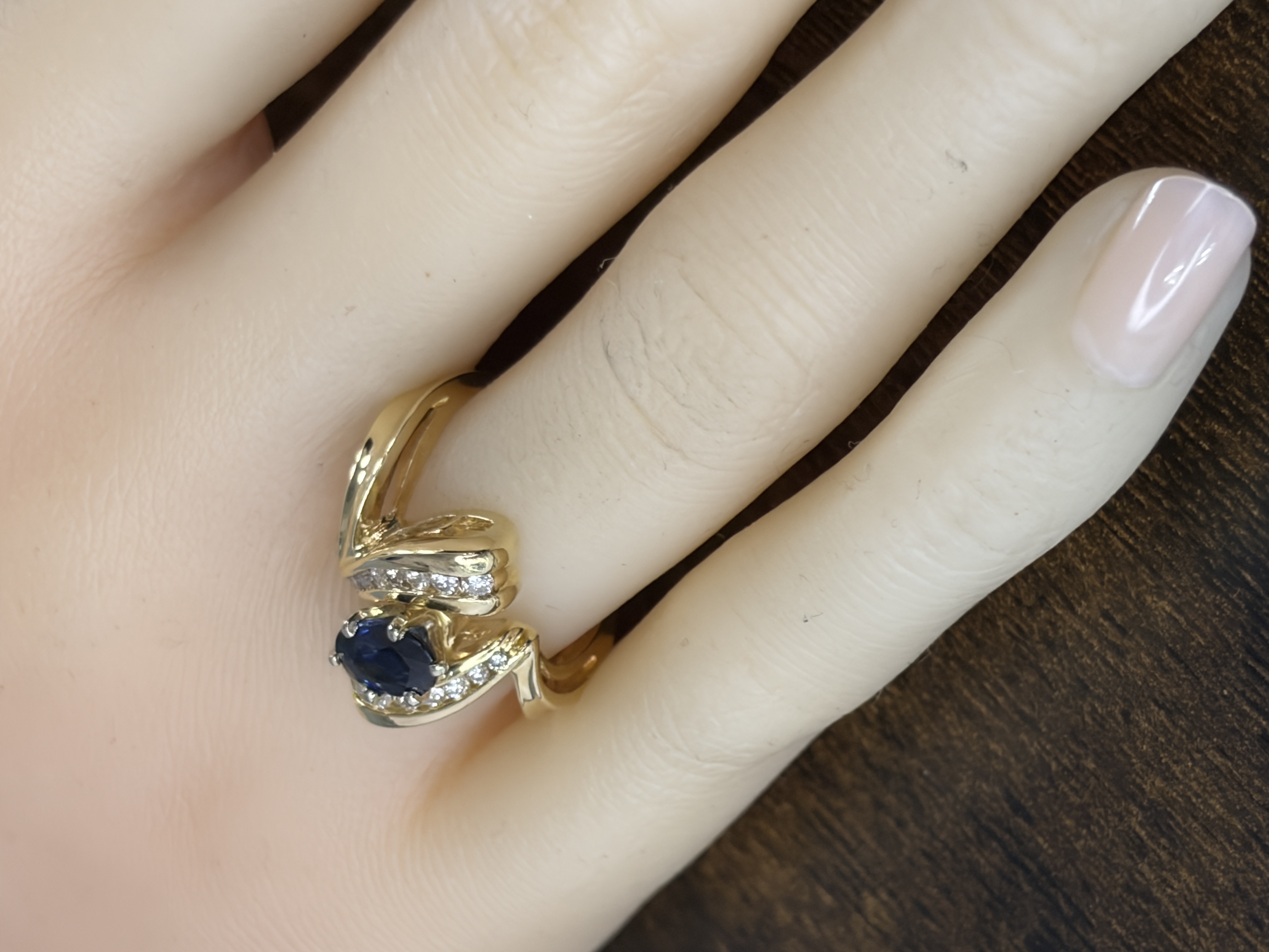 14K Sapphire & Diamond Ring