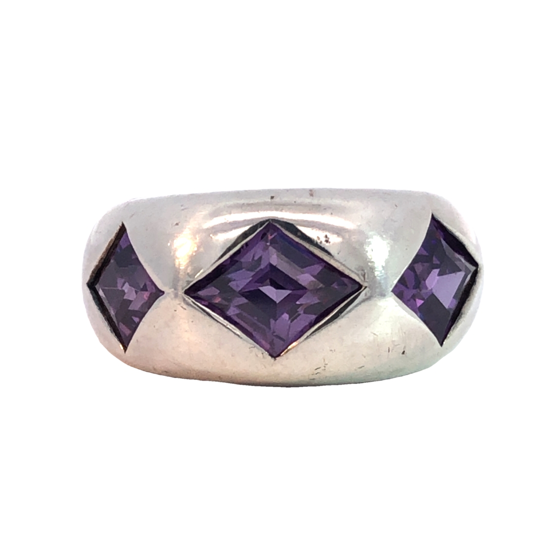 Purple 3 Stone Ring