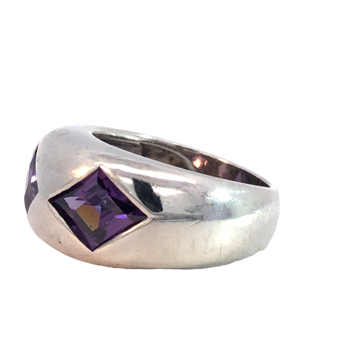 Purple 3 Stone Ring