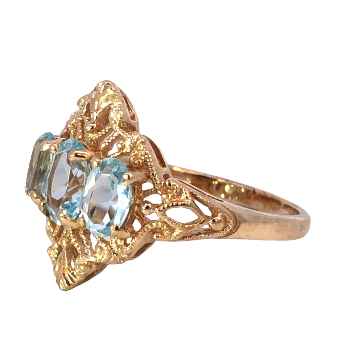 3 Blue Gemstone Ring