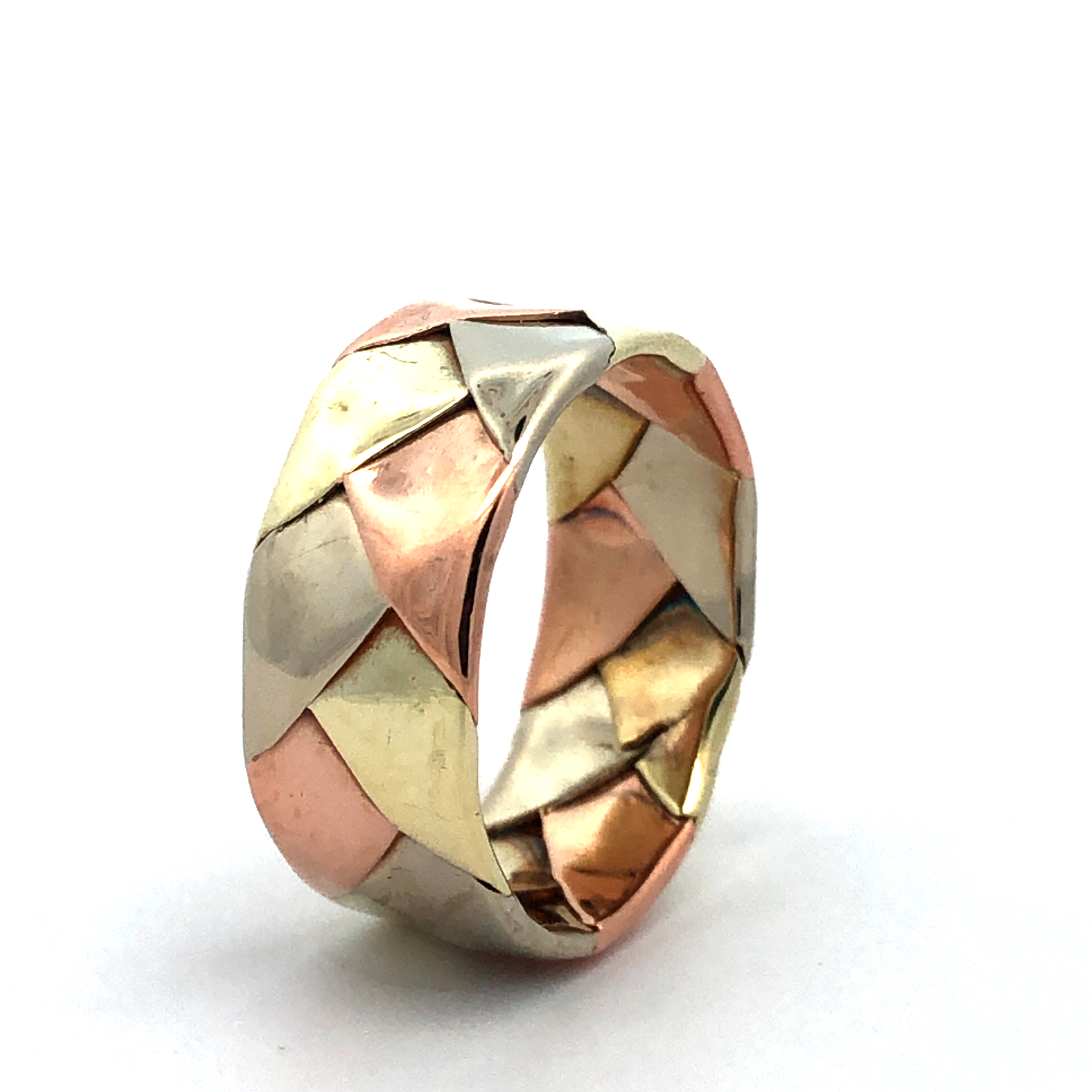 Tri-Tone Braided Band Ring